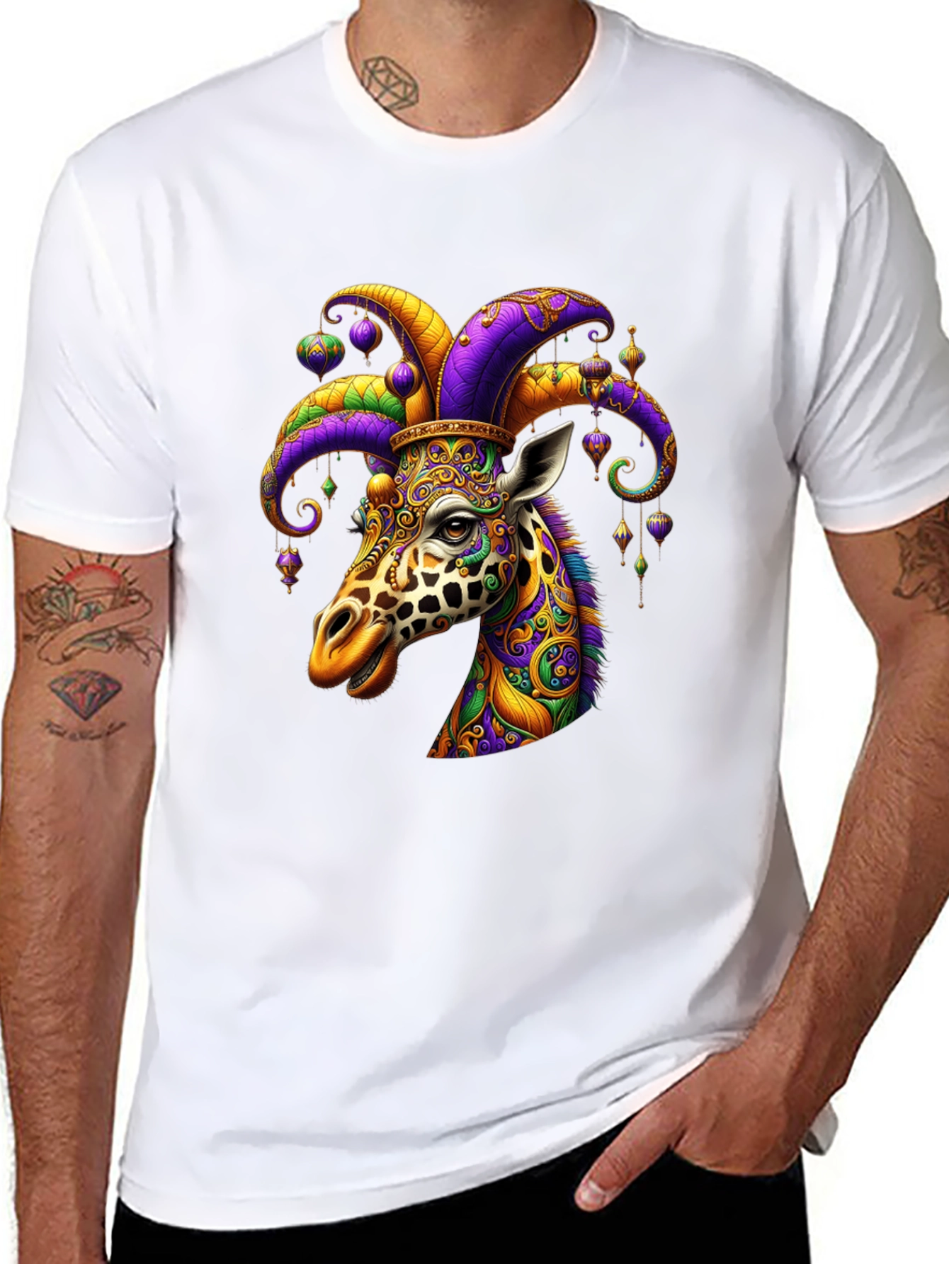 Mardi Gras Giraffe T-Shirt