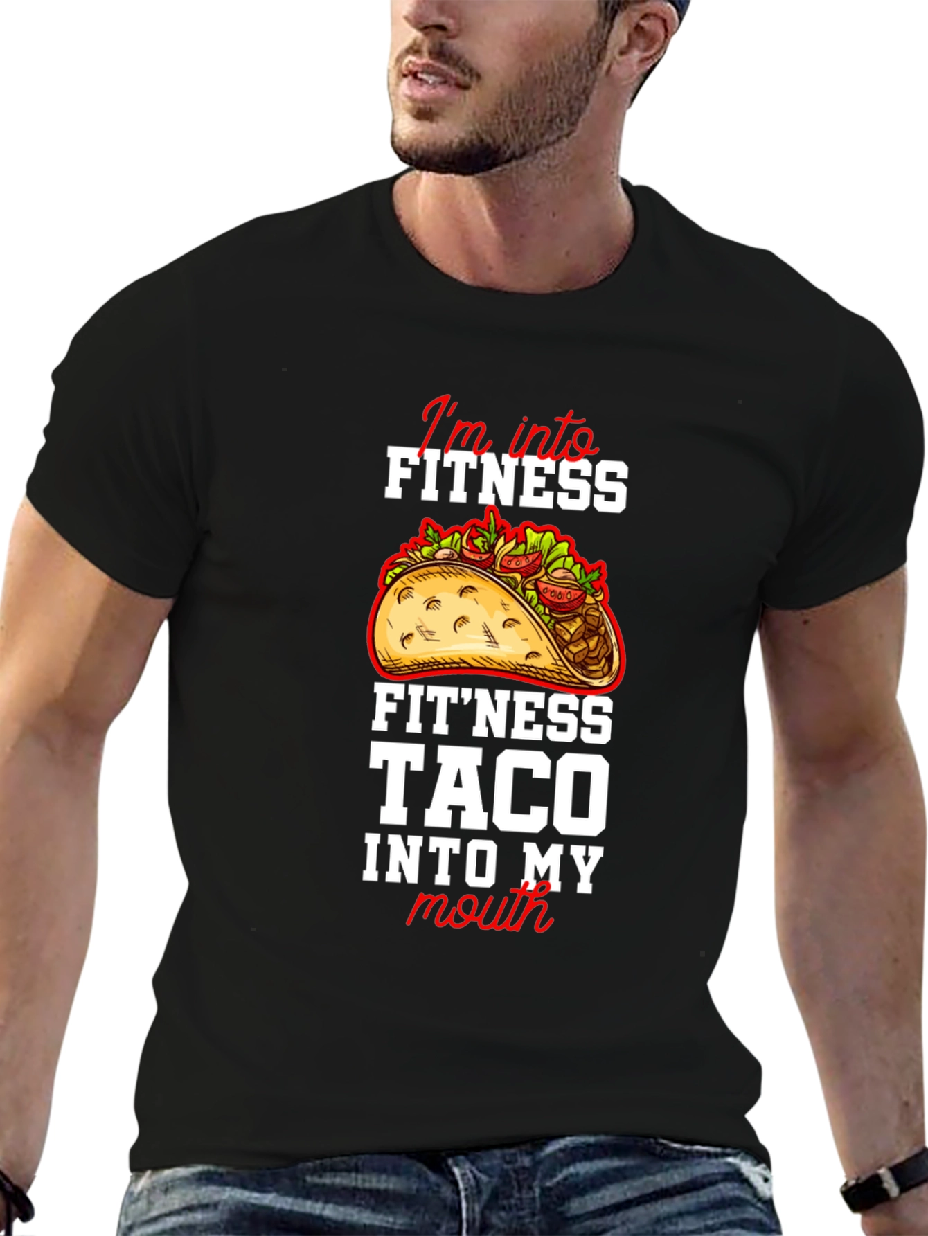 Fitness Taco Graphic Tee - Novelty Humor T-Shirt