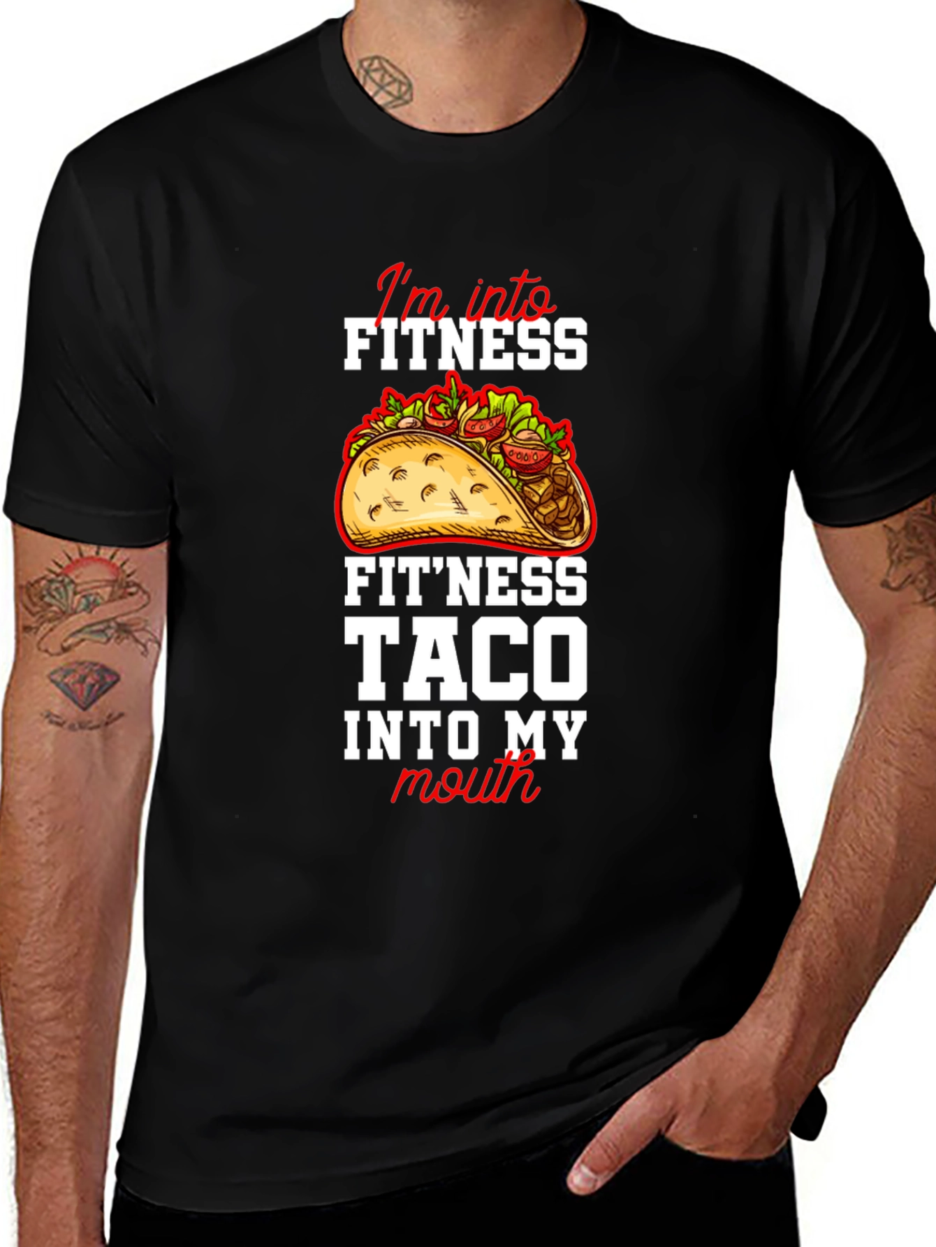 Fitness Taco Graphic Tee - Novelty Humor T-Shirt