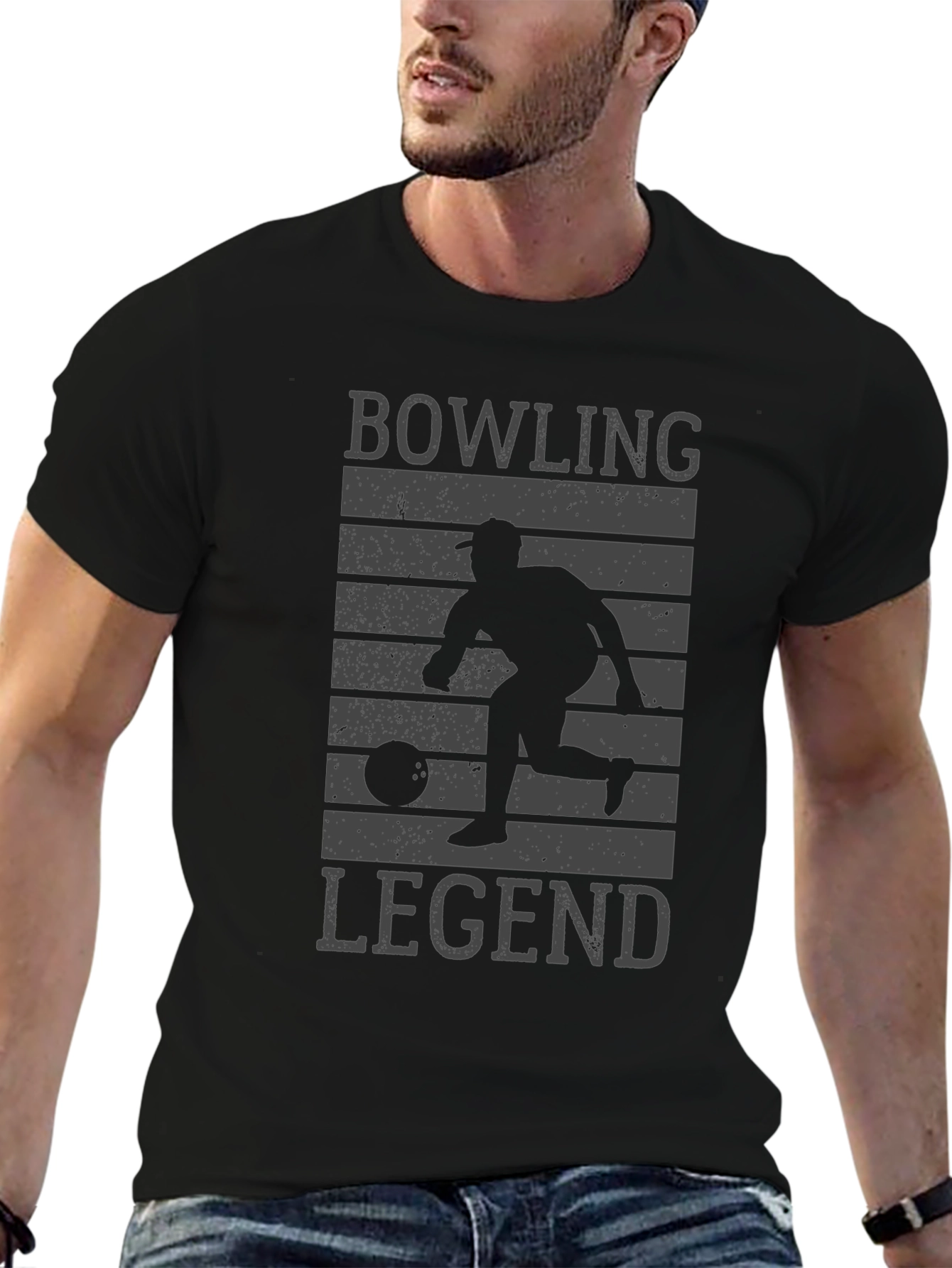 Bowling Legend Graphic Tee - Black