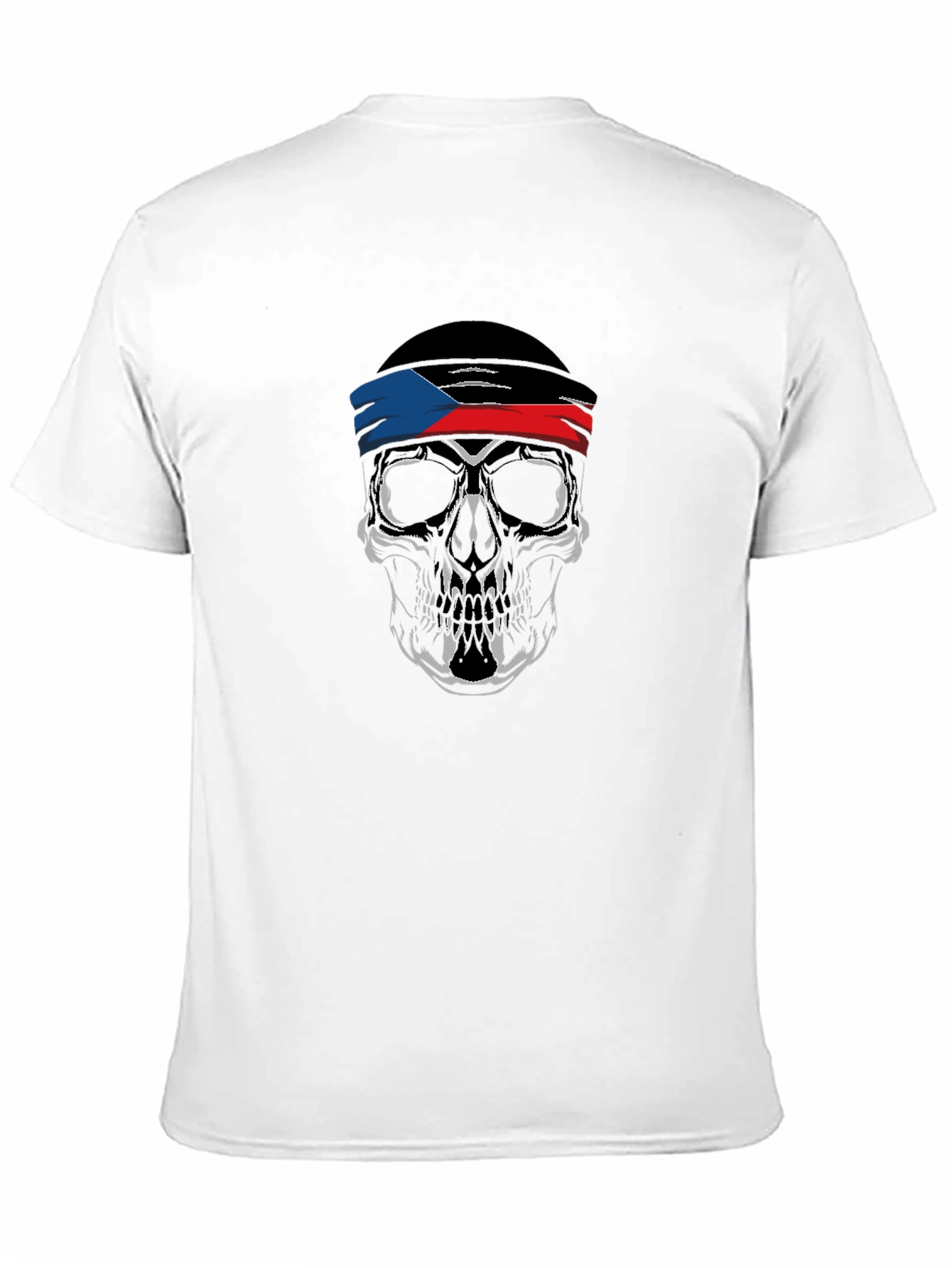 Skull Headband Graphic Black T-Shirt