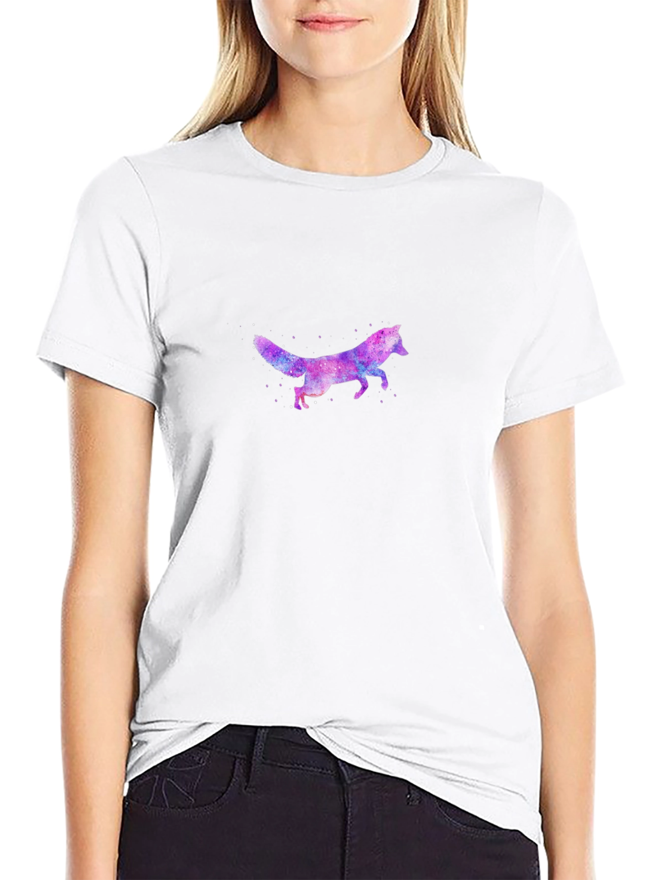 Galaxy Fox Graphic Print Mens T-Shirt
