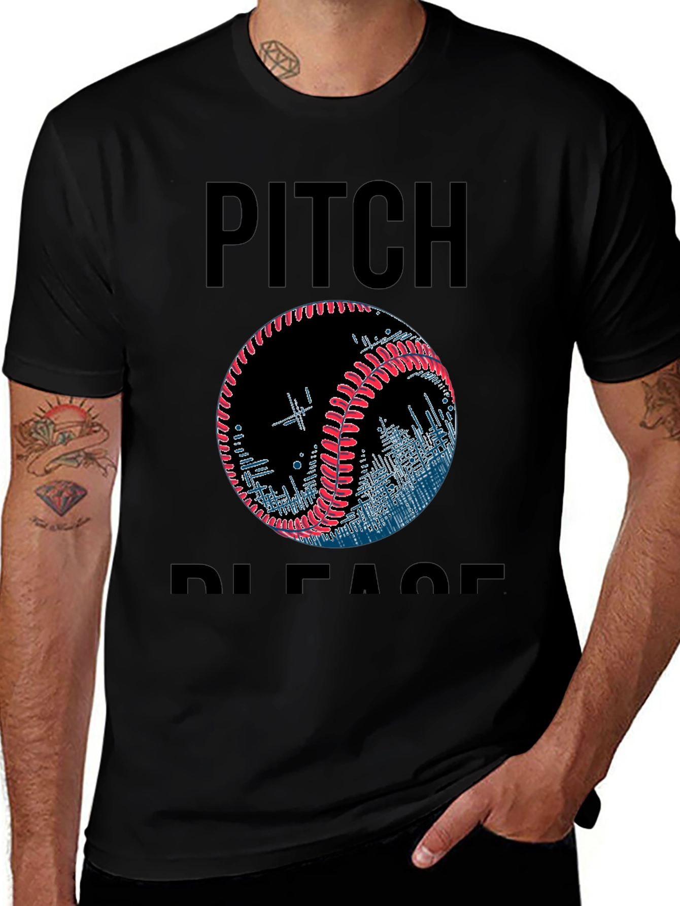 Pitch Please Baseball Graphic T-Shirt