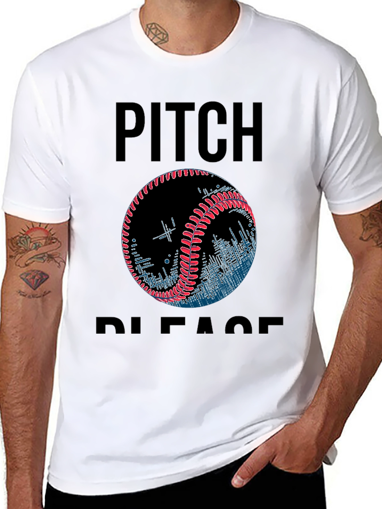 Pitch Please Baseball Graphic T-Shirt