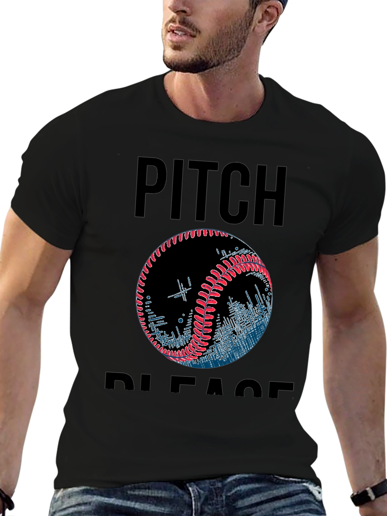 Pitch Please Baseball Graphic T-Shirt