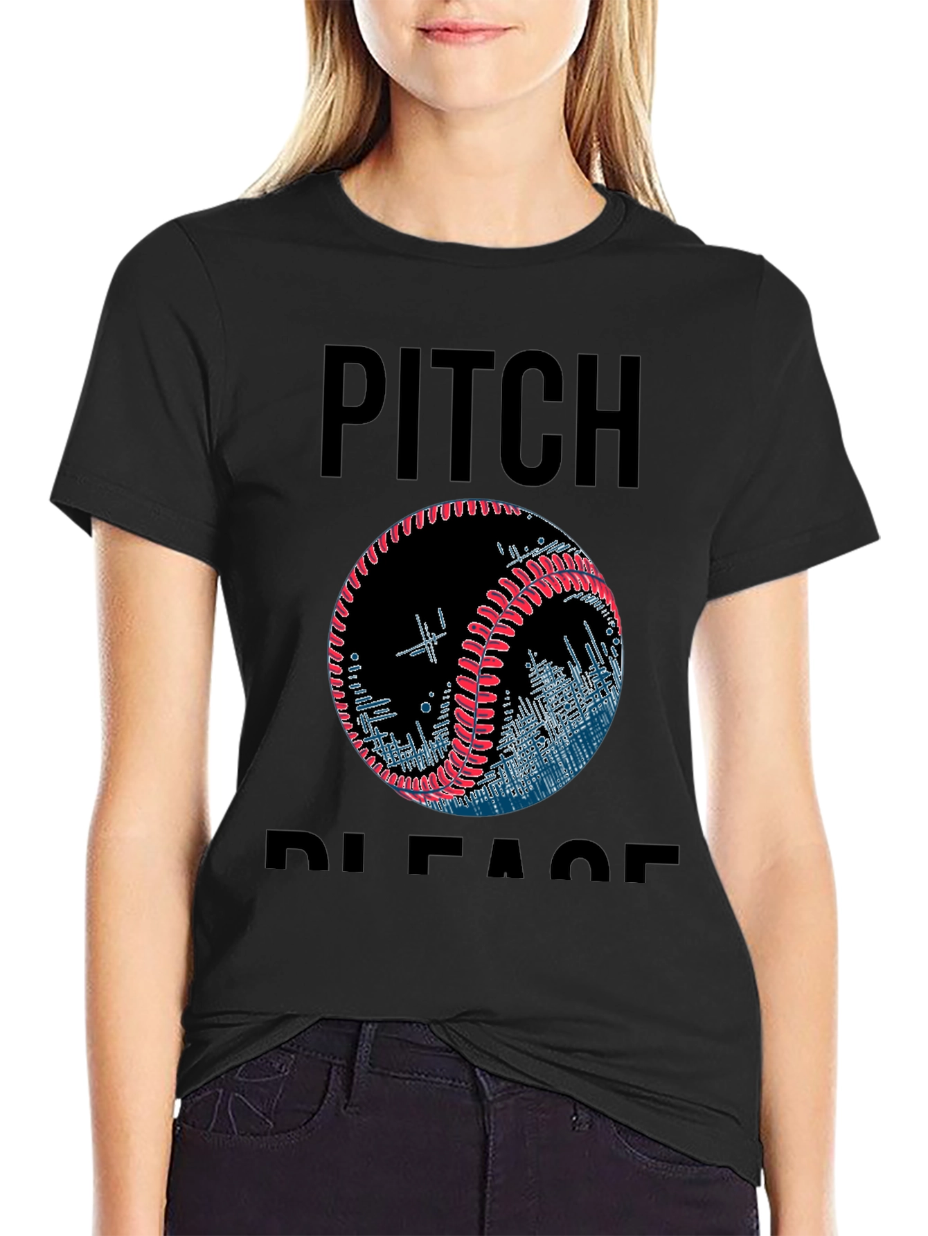 Pitch Please Baseball Graphic T-Shirt
