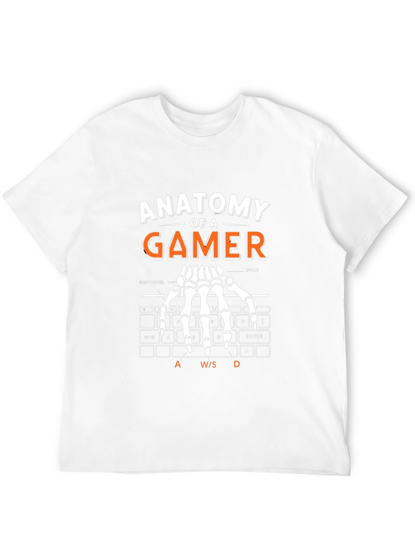 Anatomy of a Gamer T-Shirt - Keyboard Skeleton Hand