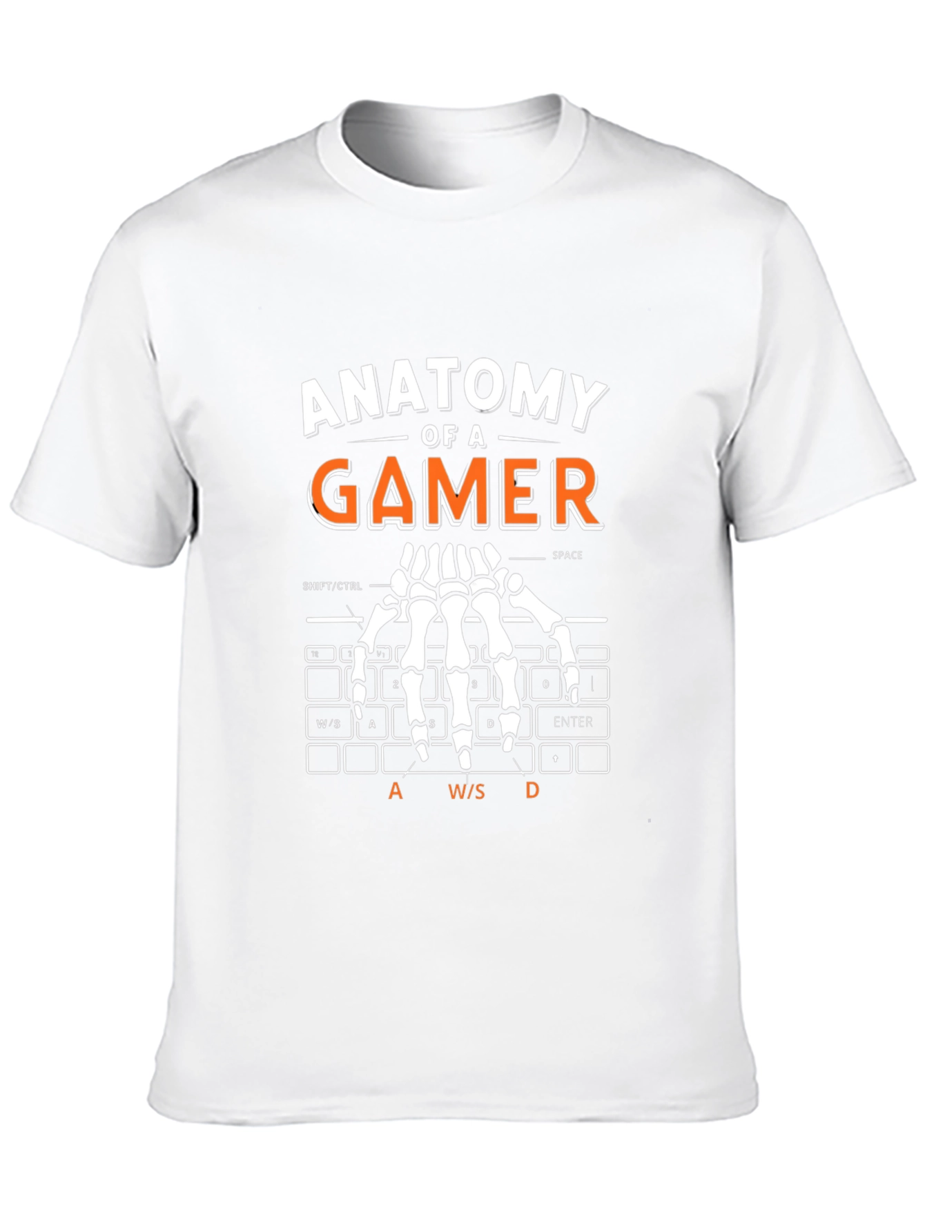 Anatomy of a Gamer T-Shirt - Keyboard Skeleton Hand