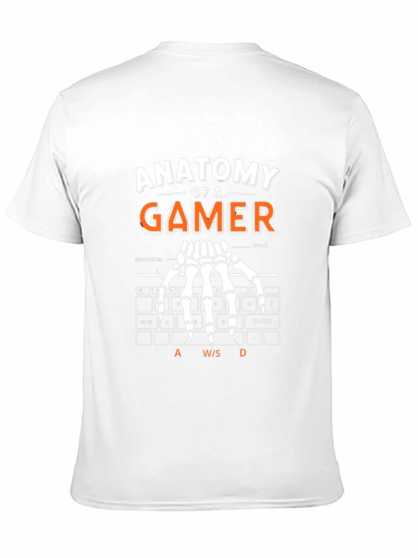 Anatomy of a Gamer T-Shirt - Keyboard Skeleton Hand