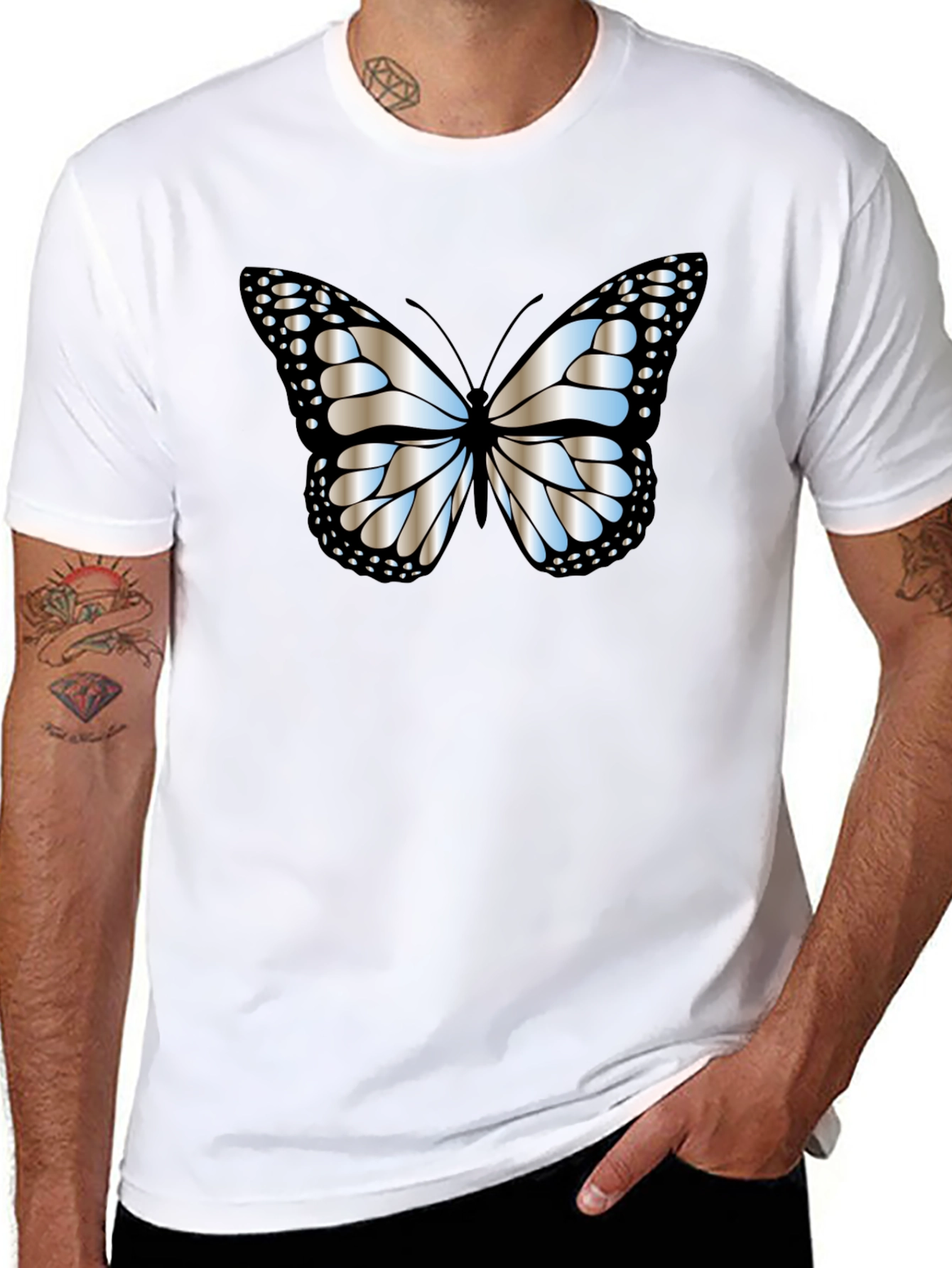Butterfly Graphic Tee - Modern Black T-Shirt