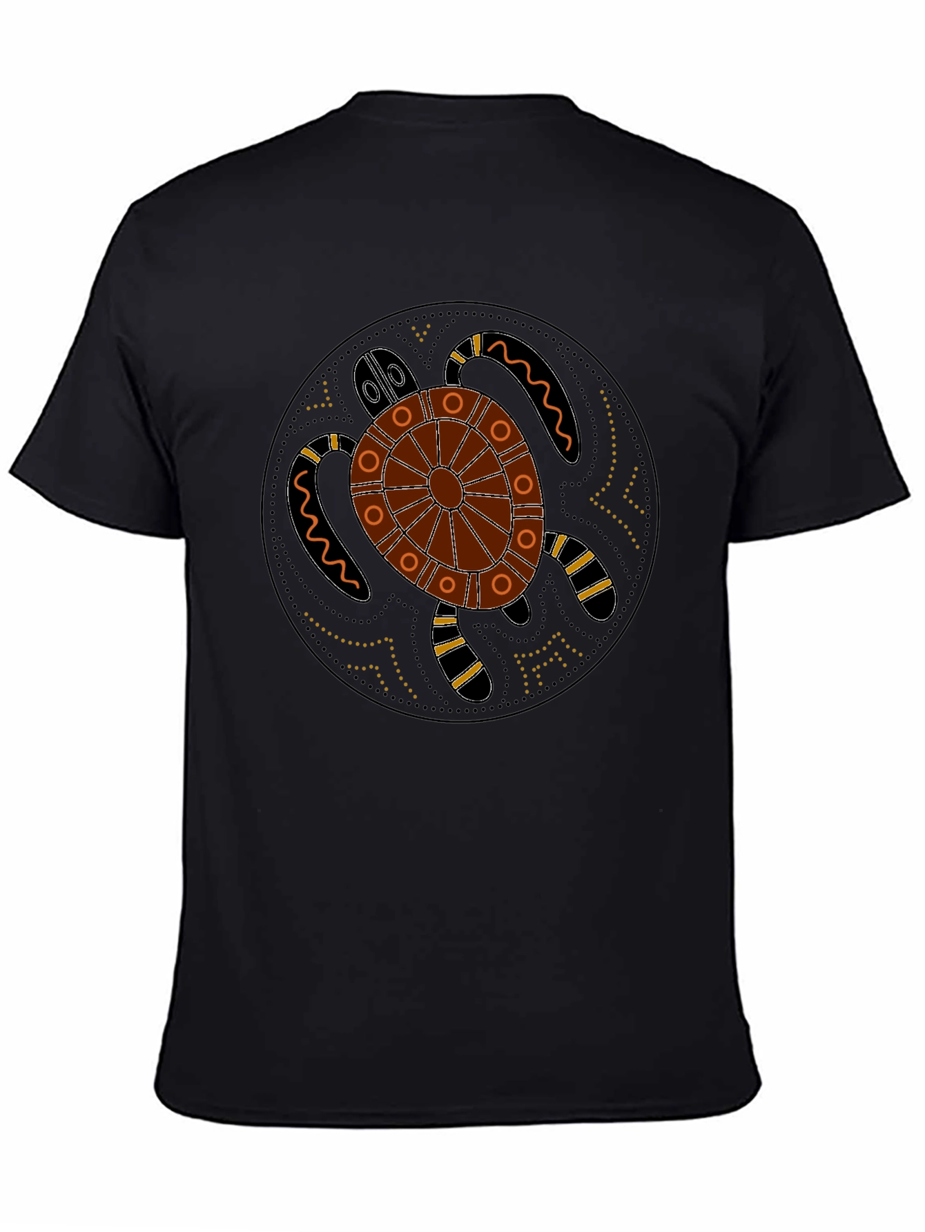 Turtle Graphic Print Black Casual T-Shirt