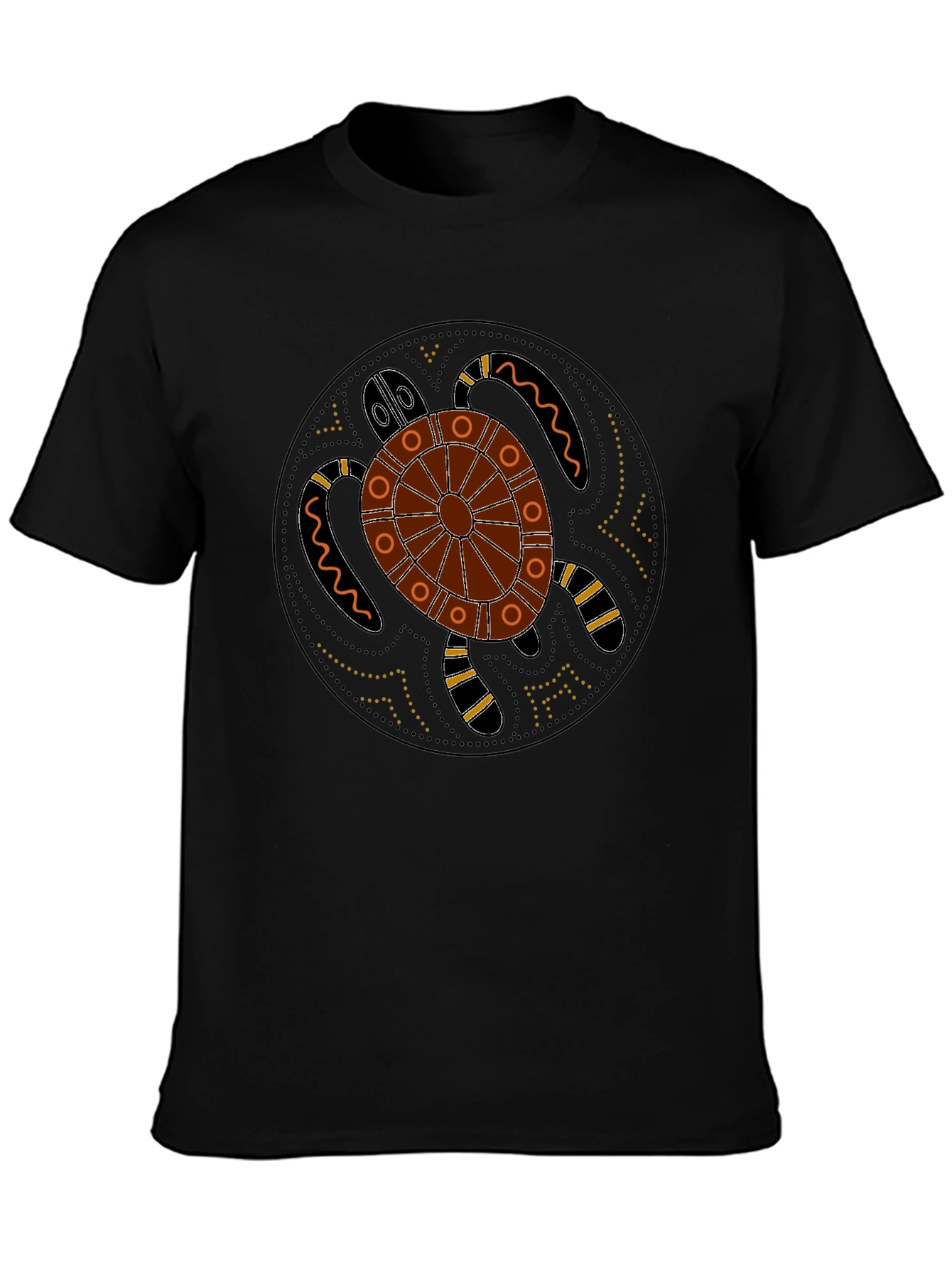 Turtle Graphic Print Black Casual T-Shirt
