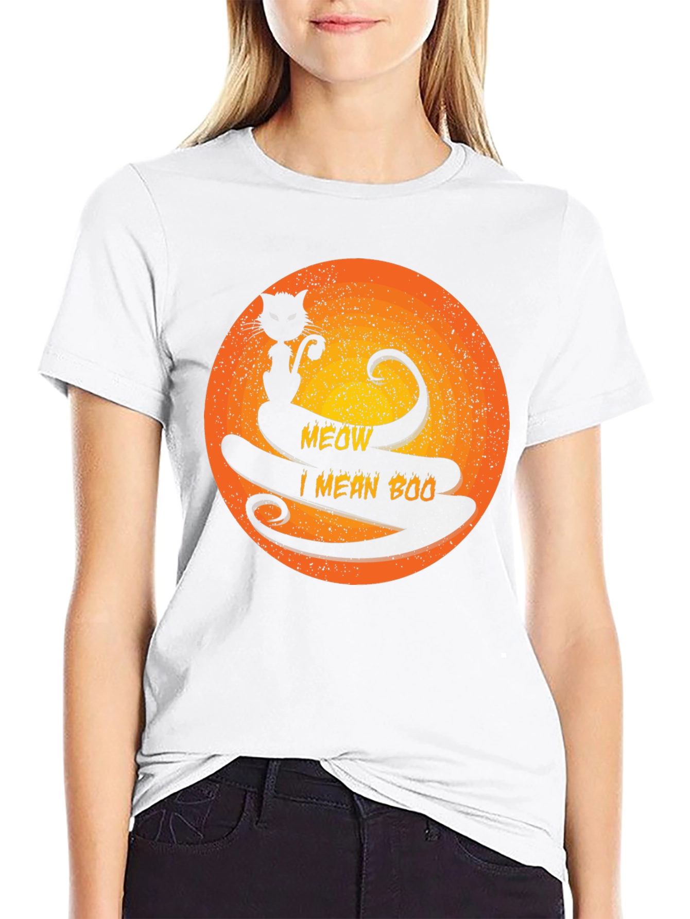 Halloween Black Cat Meow I Mean Boo T-Shirt