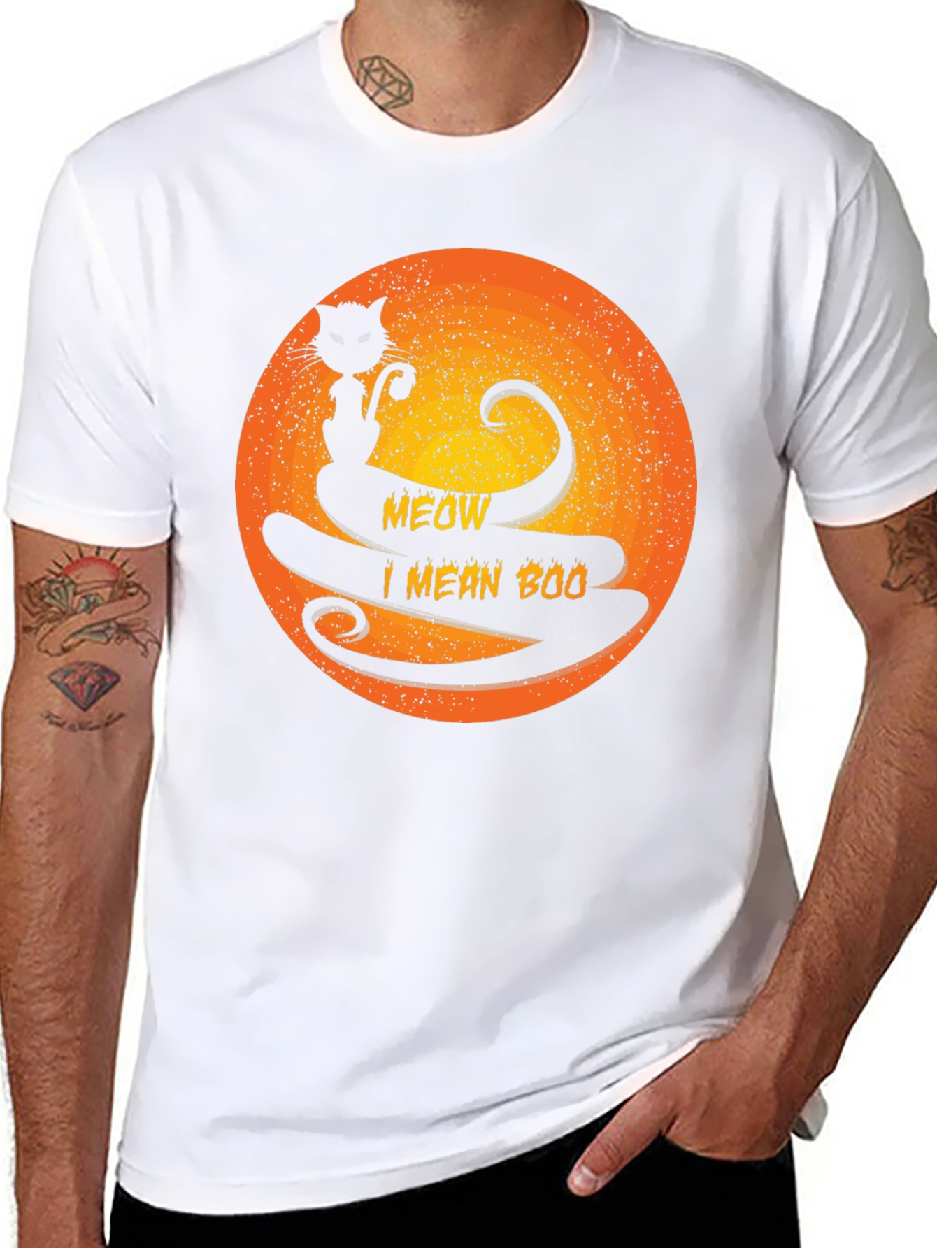 Halloween Black Cat Meow I Mean Boo T-Shirt