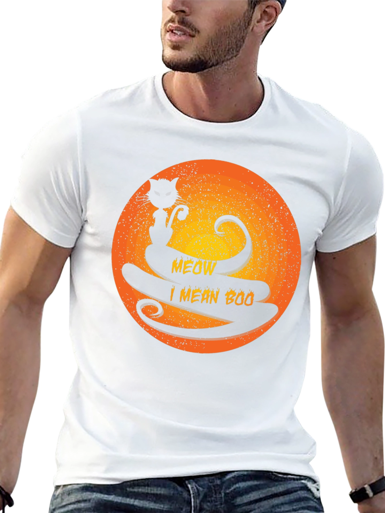 Halloween Black Cat Meow I Mean Boo T-Shirt