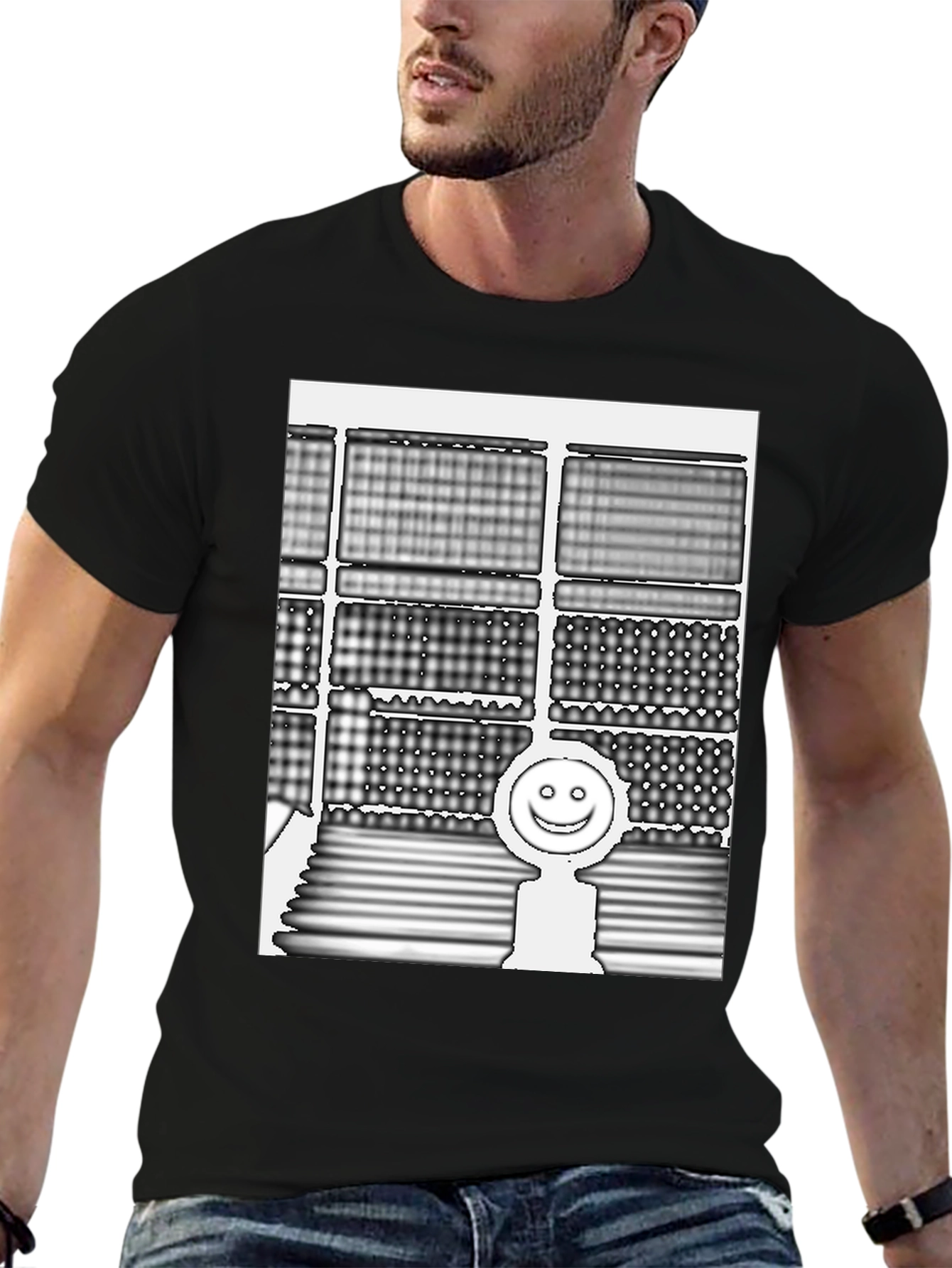 Modern Art Graphic Tee - Unisex Black T-Shirt