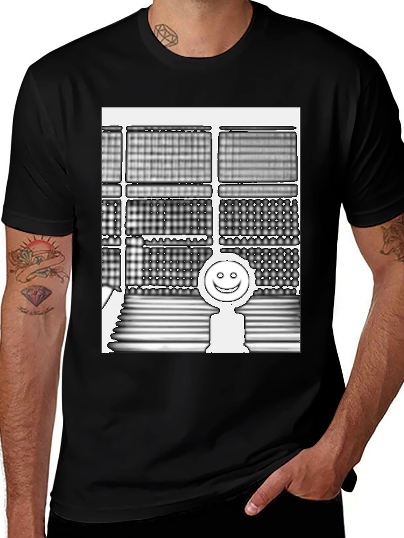 Modern Art Graphic Tee - Unisex Black T-Shirt