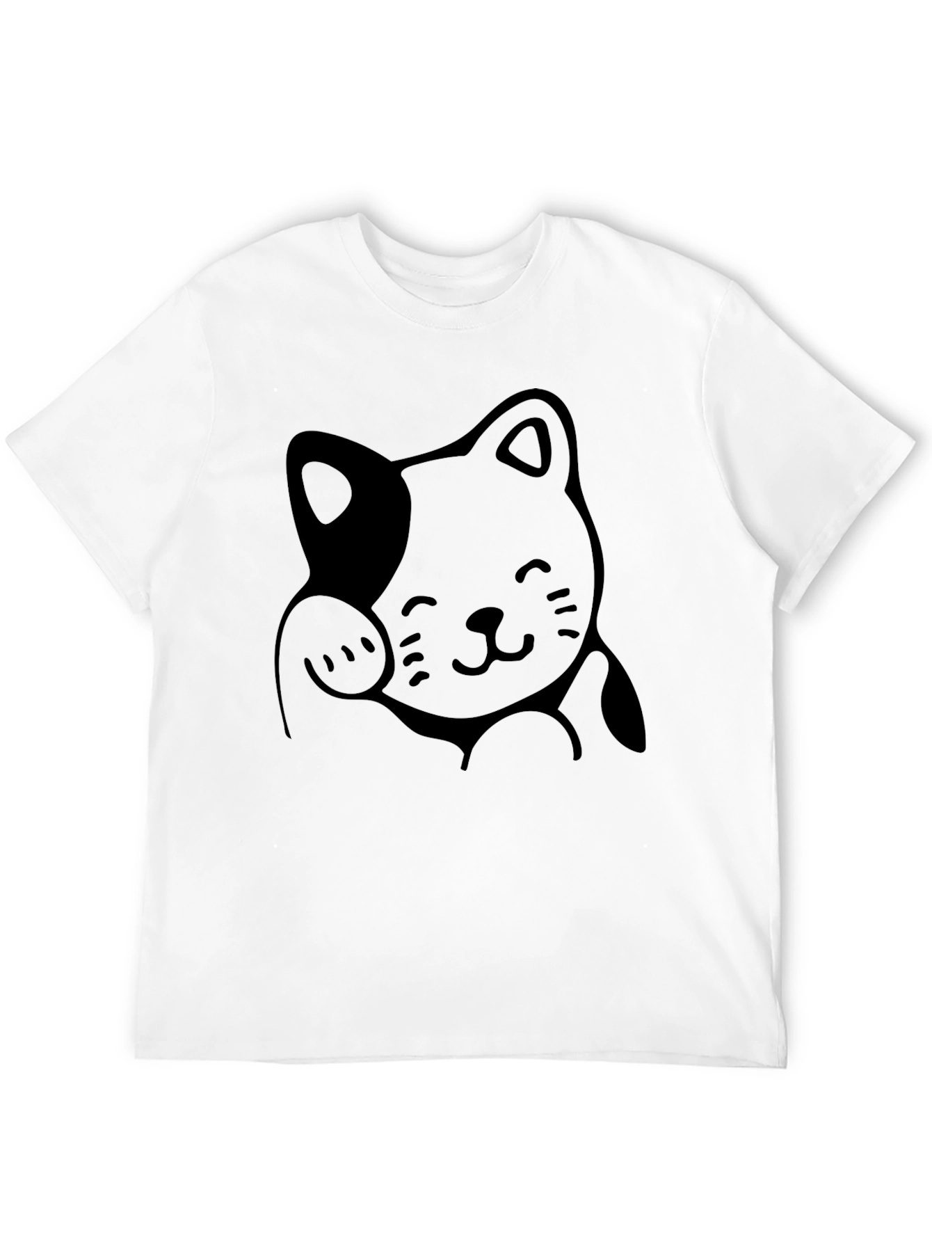 Lucky Cat Graphic Tee - Black Unisex