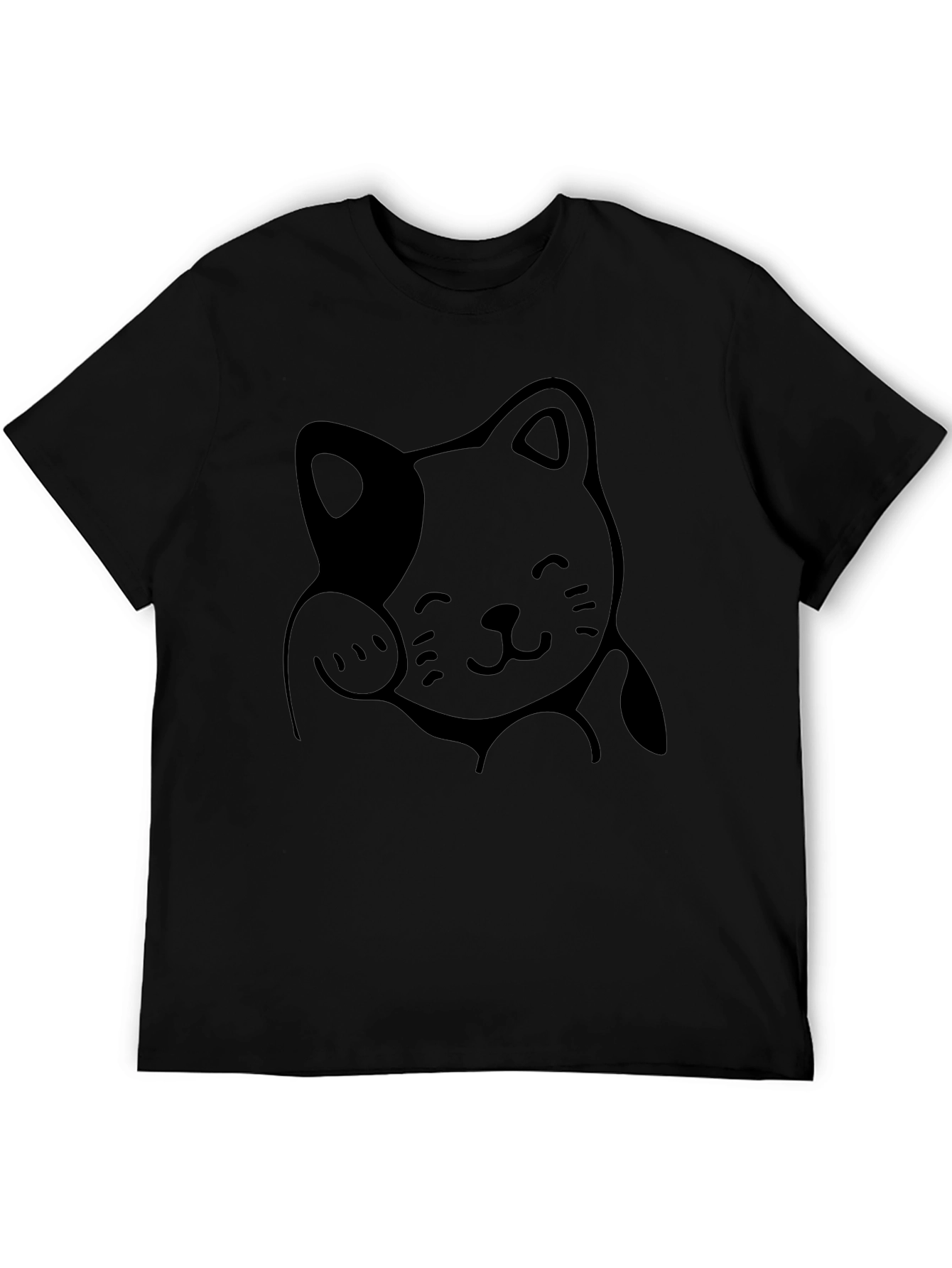 Lucky Cat Graphic Tee - Black Unisex