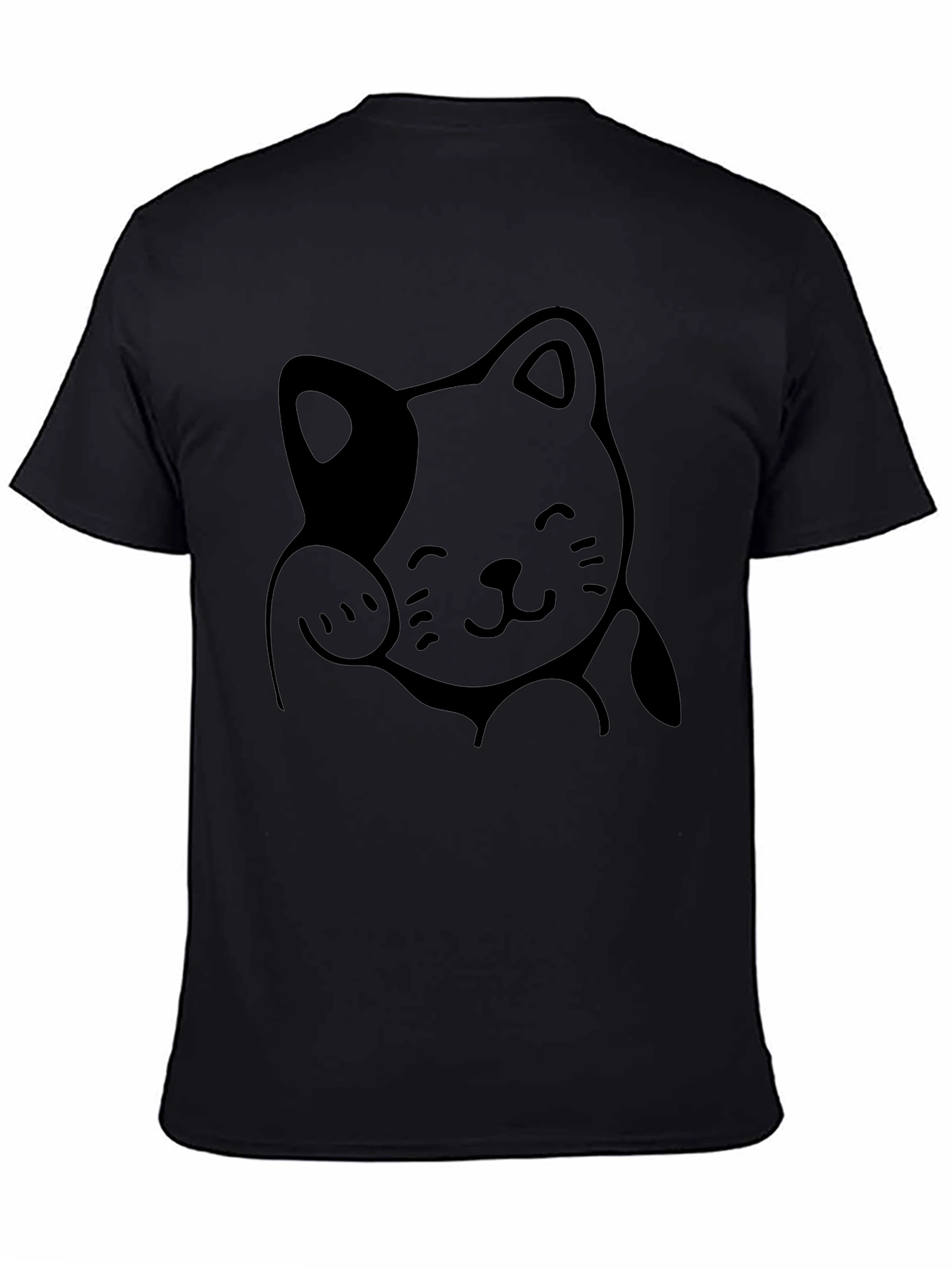 Lucky Cat Graphic Tee - Black Unisex
