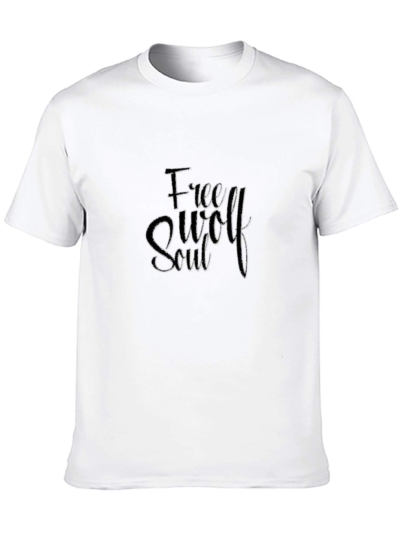 Free Wolf Soul Graphic Black T-Shirt