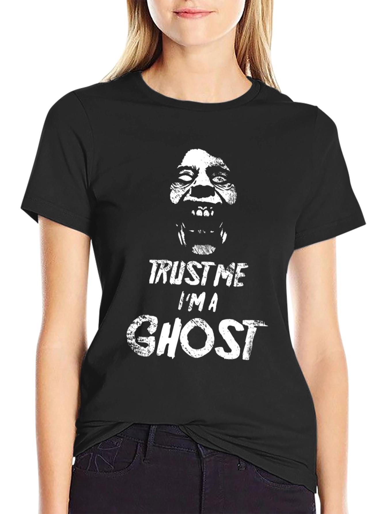 Trust Me Im A Ghost Black Graphic T-Shirt
