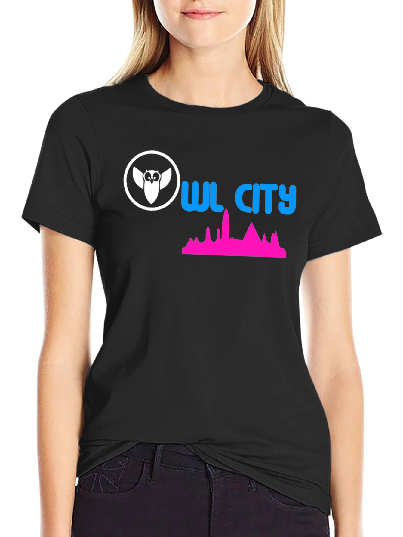 Owl City Graphic Black T-Shirt
