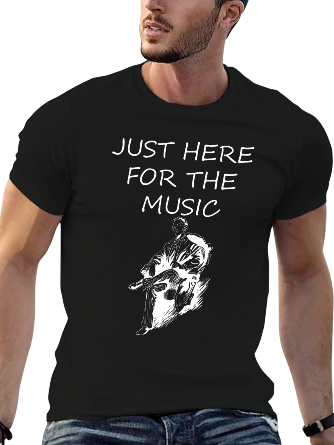 Just Here For The Music Graphic Tee