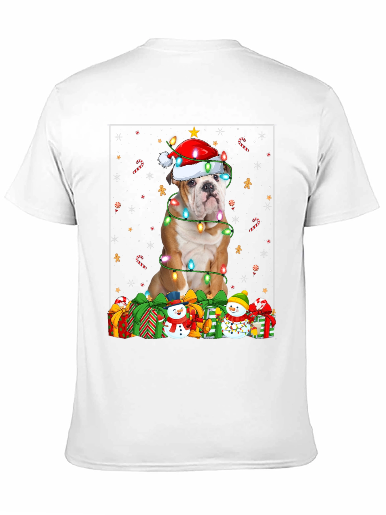 Bulldog Christmas Lights T-Shirt