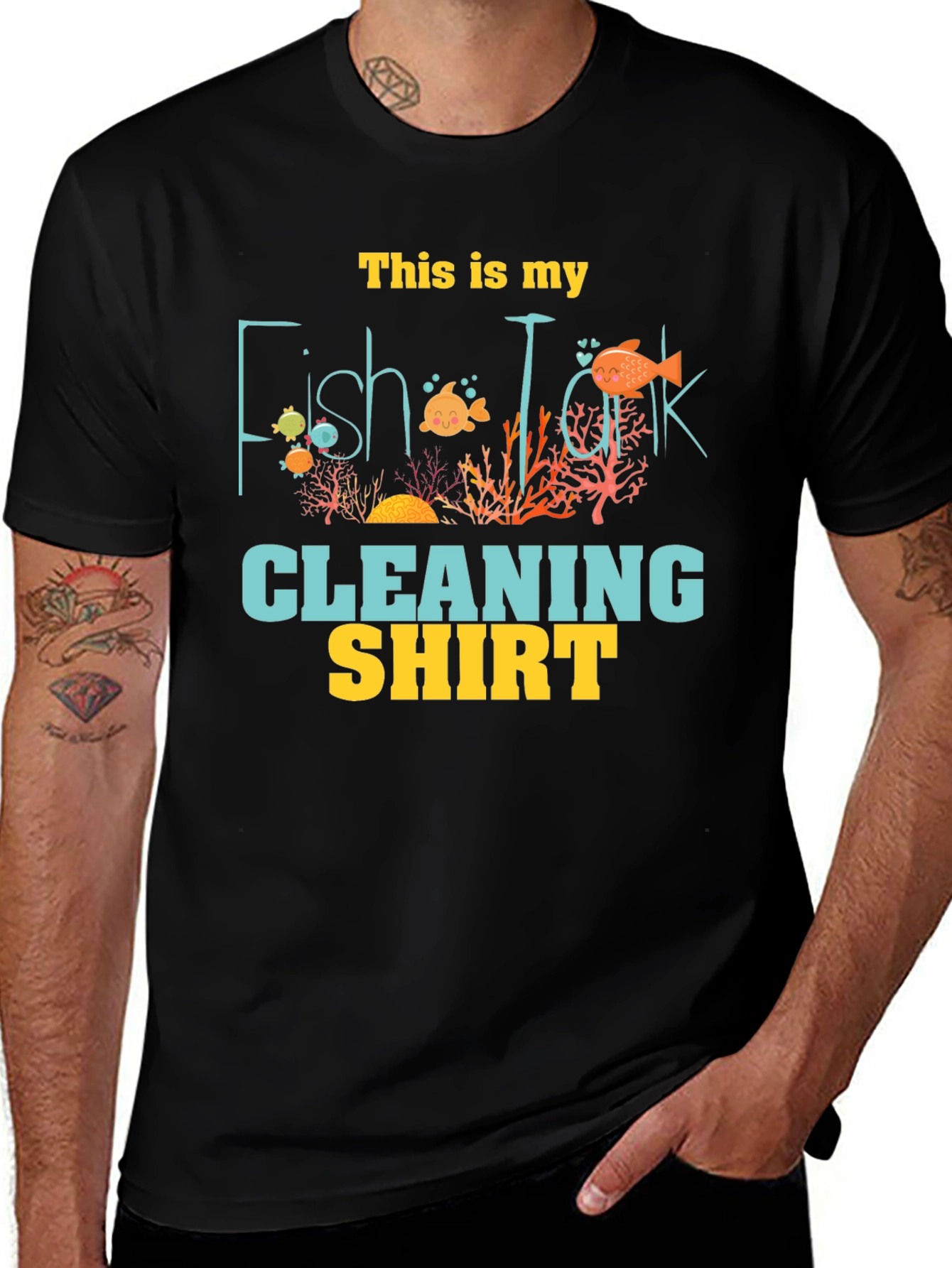 Fish Tank Cleaning Shirt - Novelty Graphic Tee