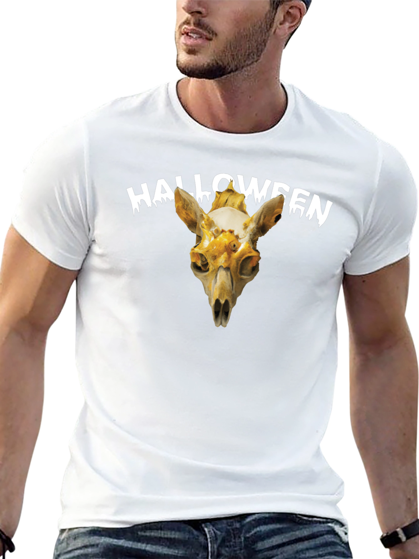 Halloween Skull Graphic Tee - Spooky Season Apparel