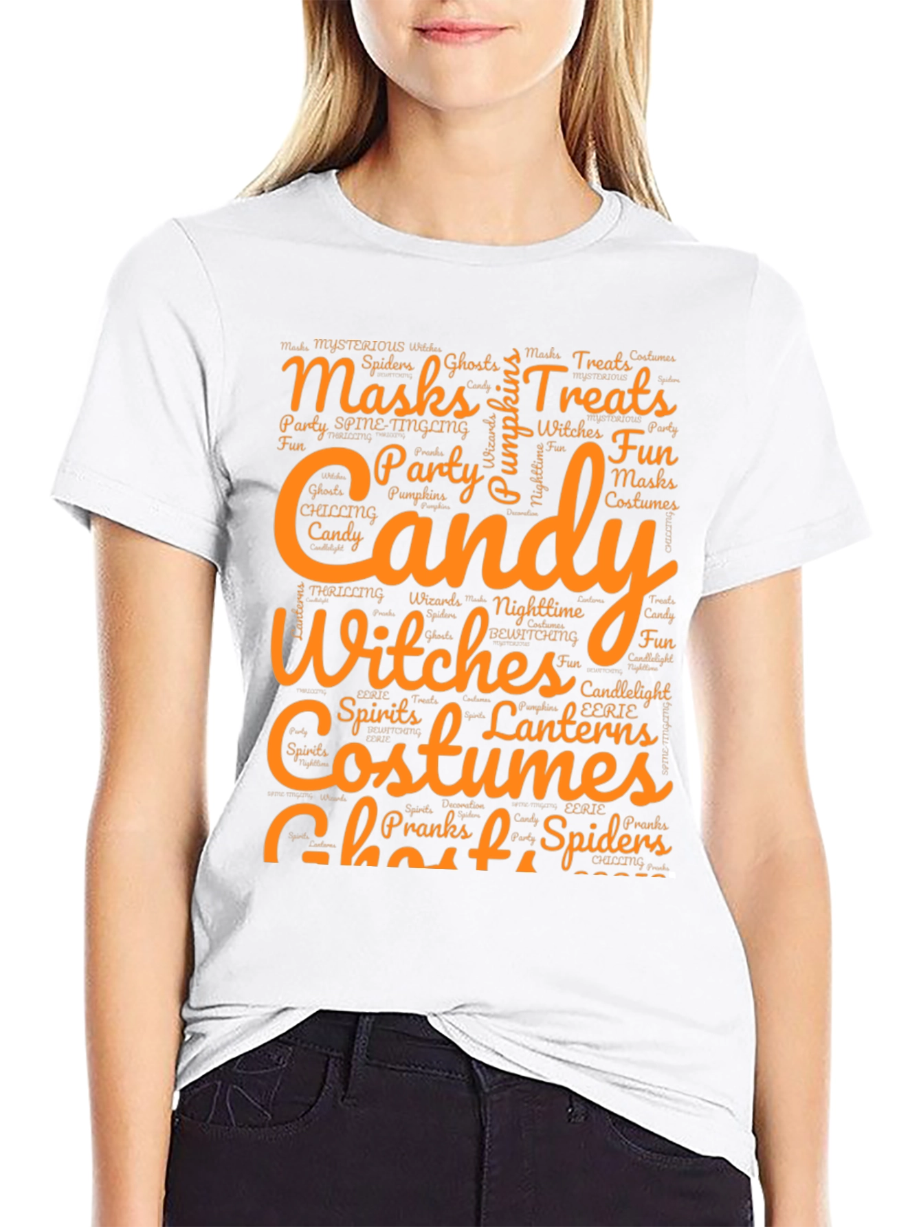 Halloween Word Art Graphic T-Shirt