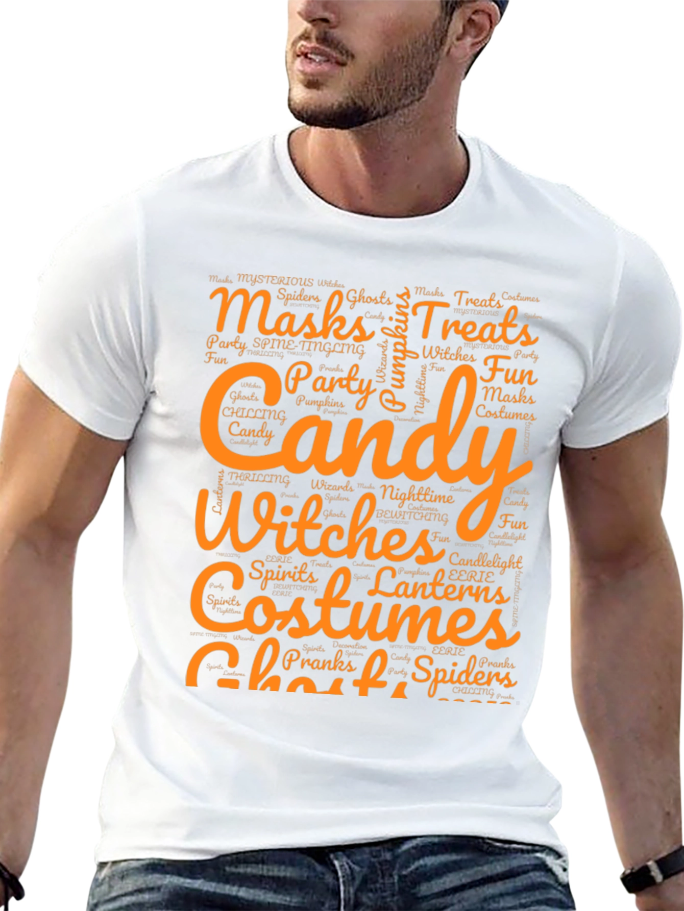 Halloween Word Art Graphic T-Shirt