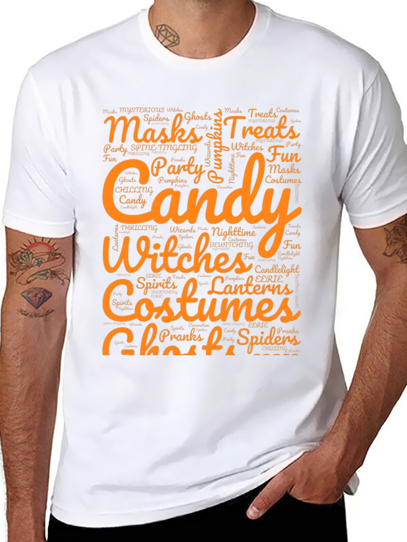 Halloween Word Art Graphic T-Shirt