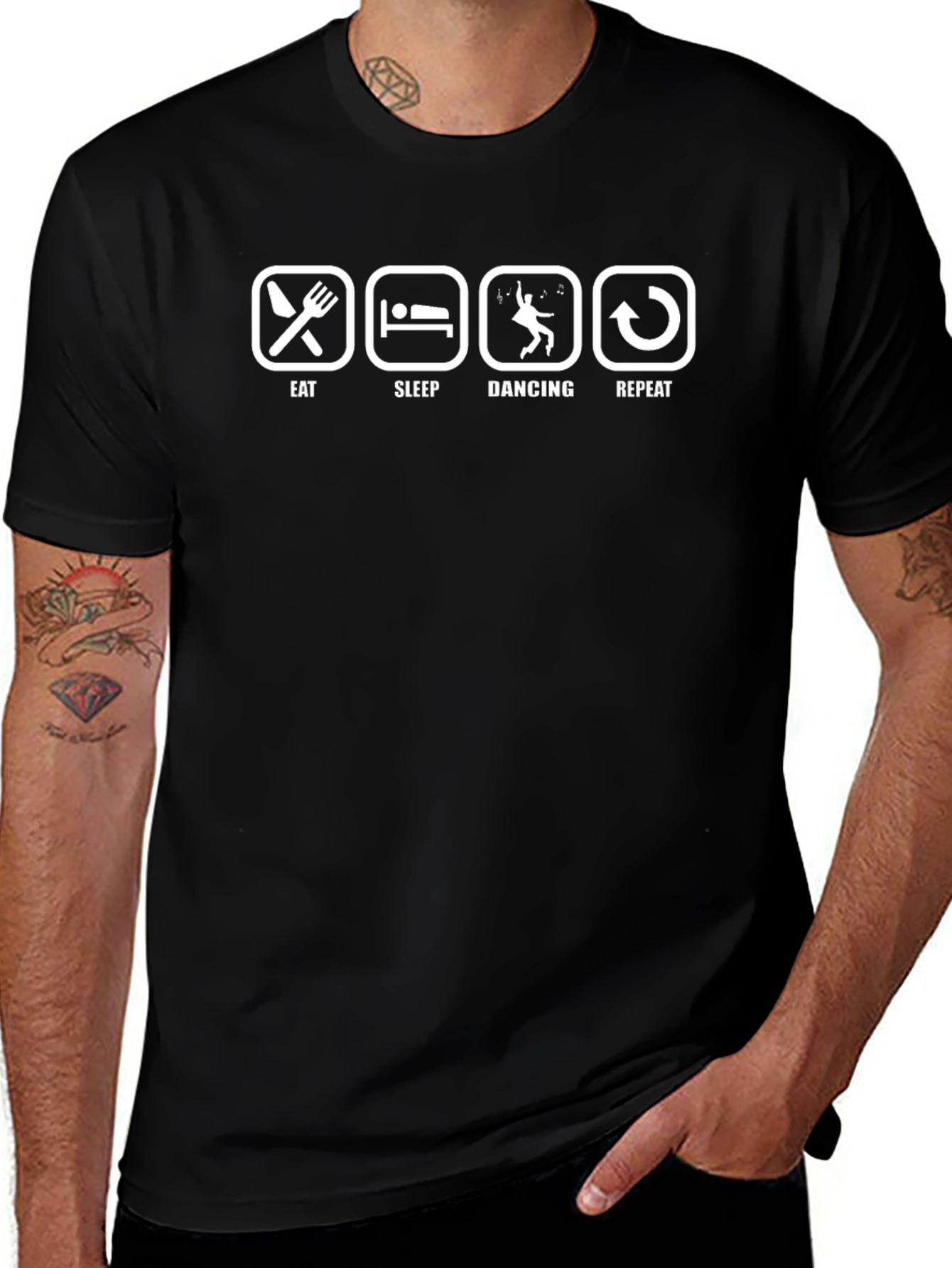 Eat Sleep Dancing Repeat Black T-Shirt