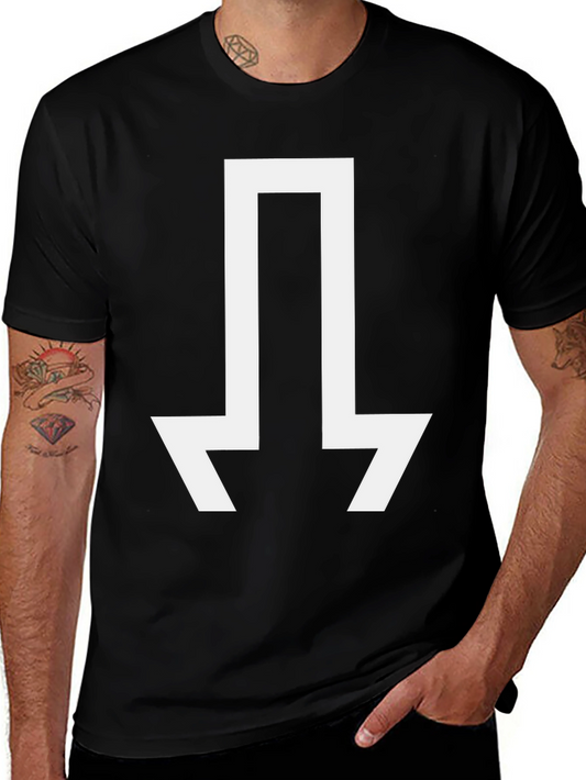 Abstract Arrow Graphic Tee - Casual Black T-Shirt