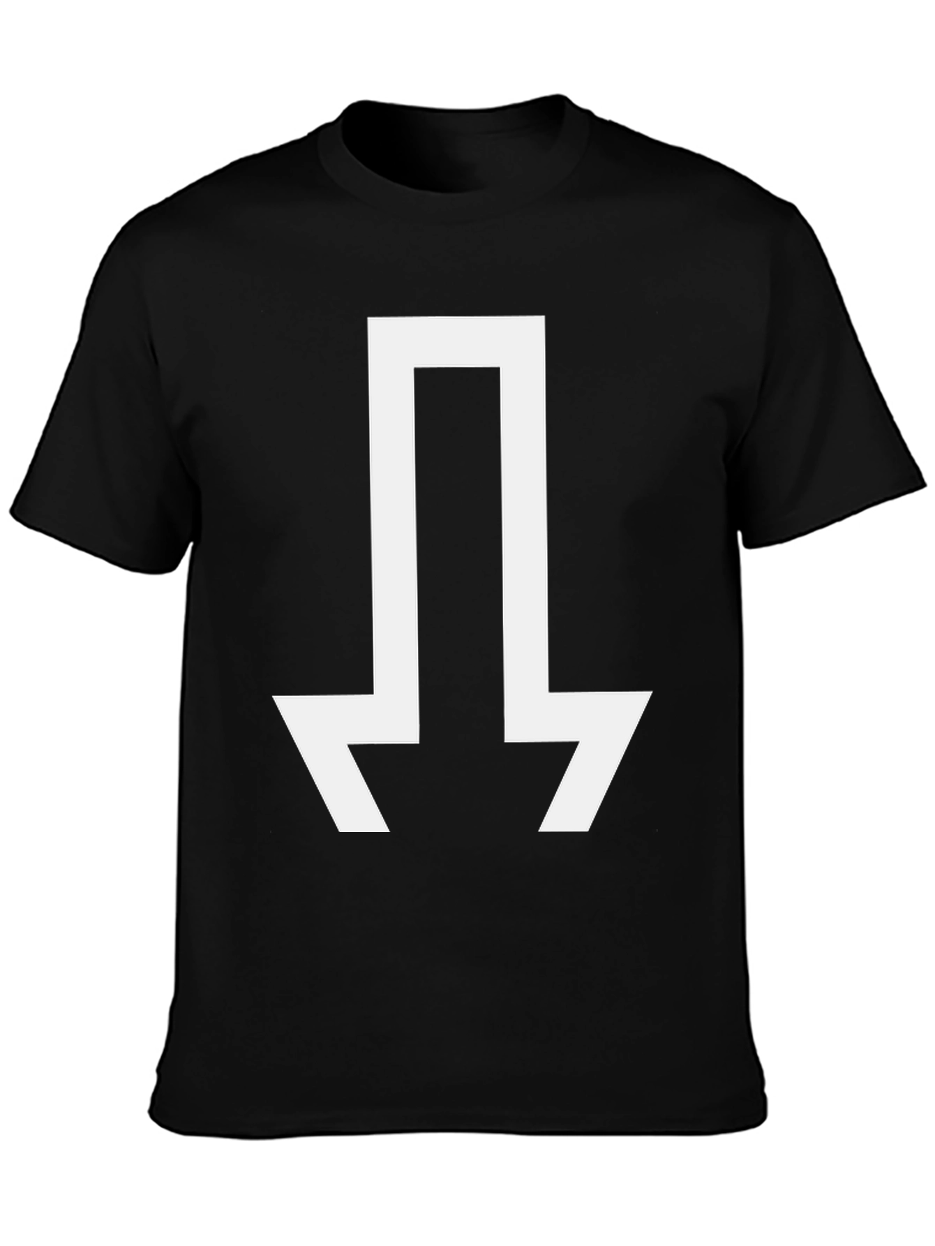 Abstract Arrow Graphic Tee - Casual Black T-Shirt