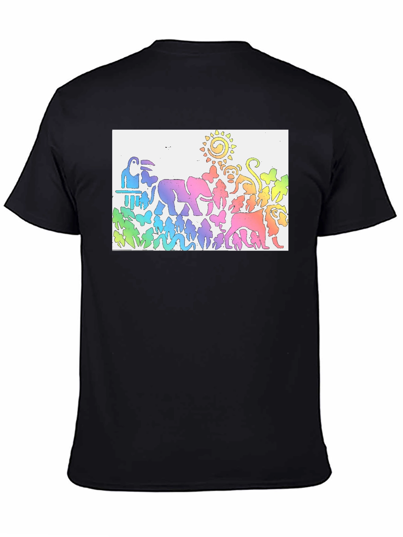 Rainbow Animals T-Shirt Jungle Zoo Tee