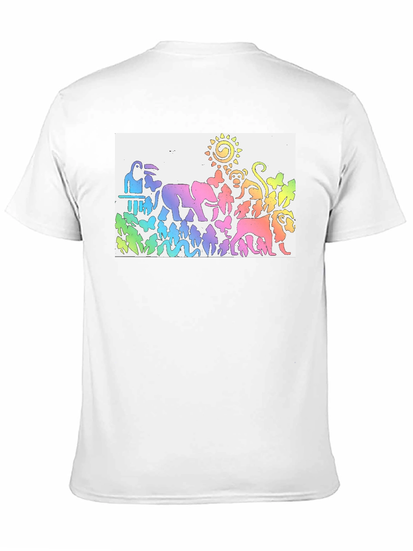 Rainbow Animals T-Shirt Jungle Zoo Tee