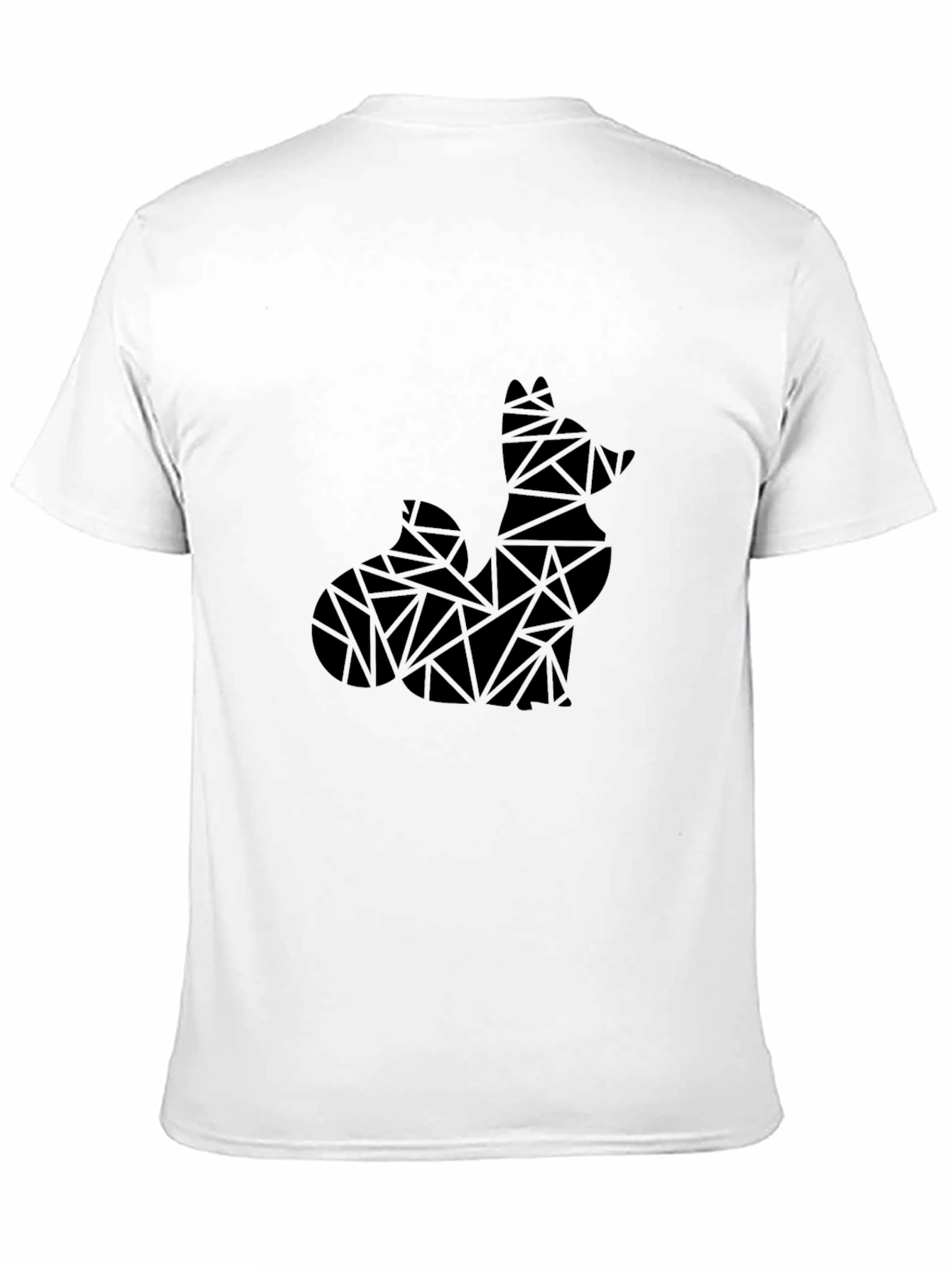 Geometric Fox Black T-Shirt