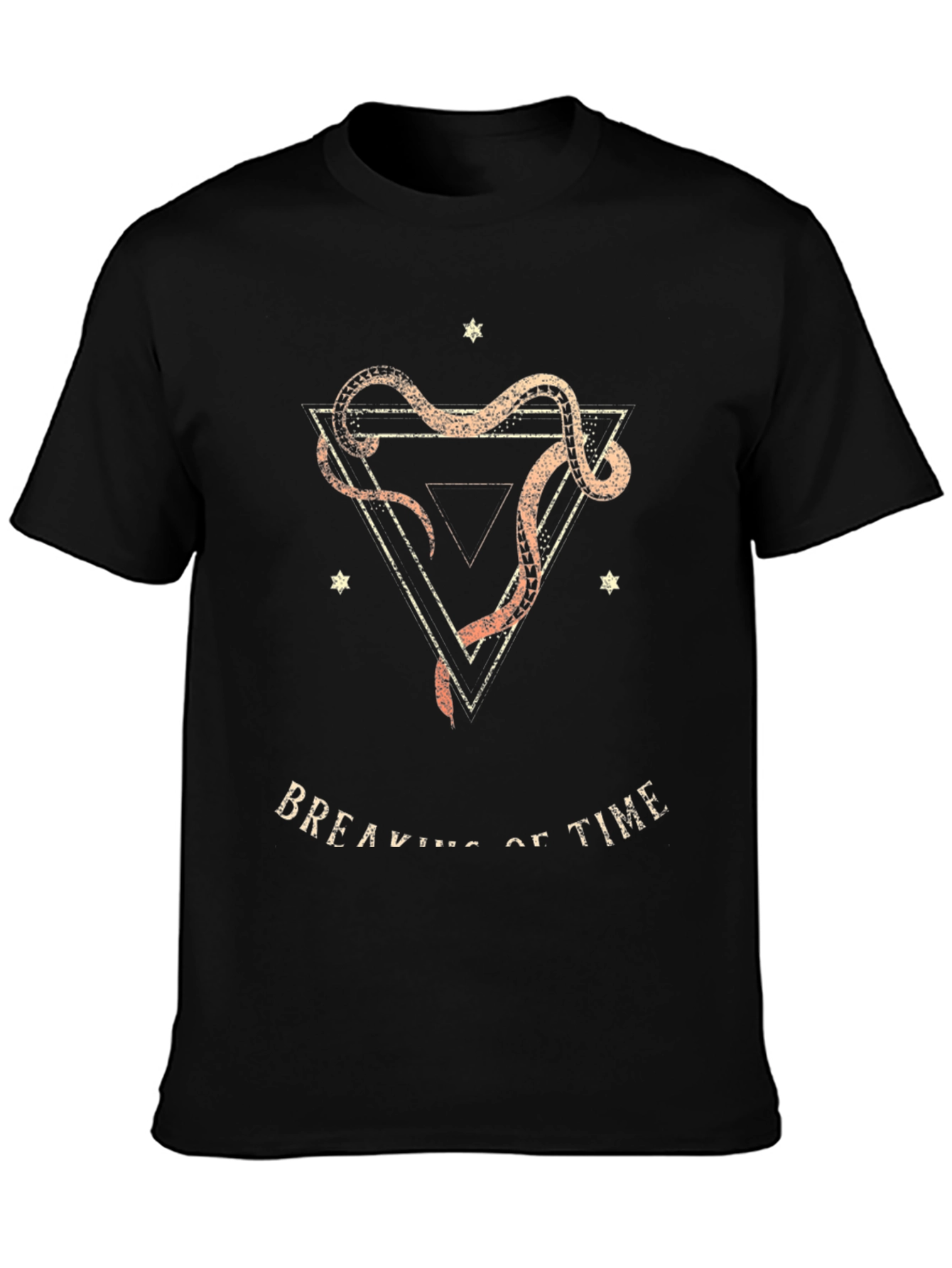 Breaking of Time Snake Triangle Graphic T-Shirt
