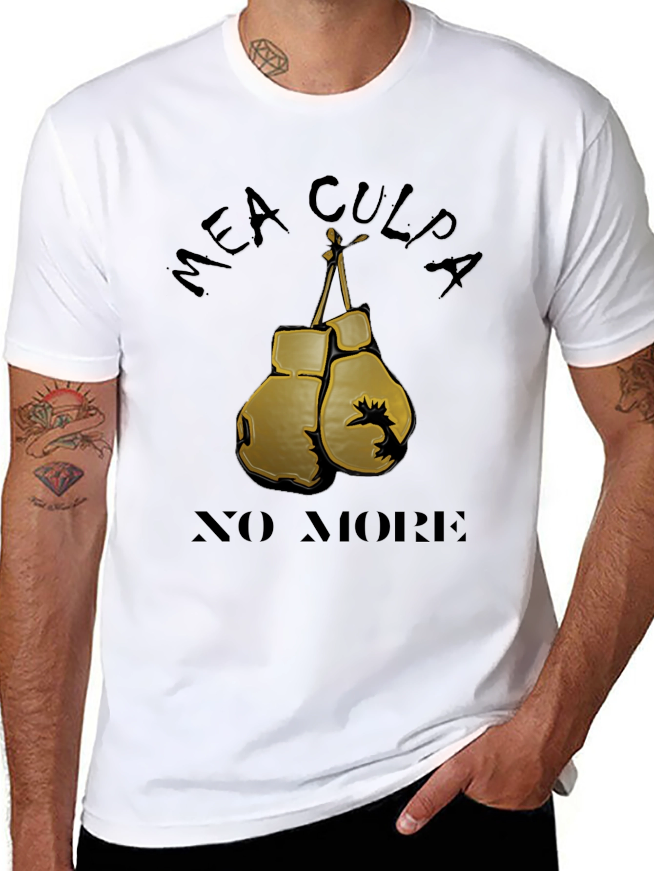 Mea Culpa No More Boxing Gloves Graphic Tee