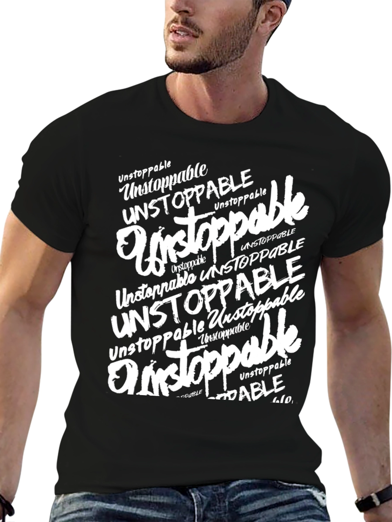 Unstoppable Graphic Print Black T-Shirt