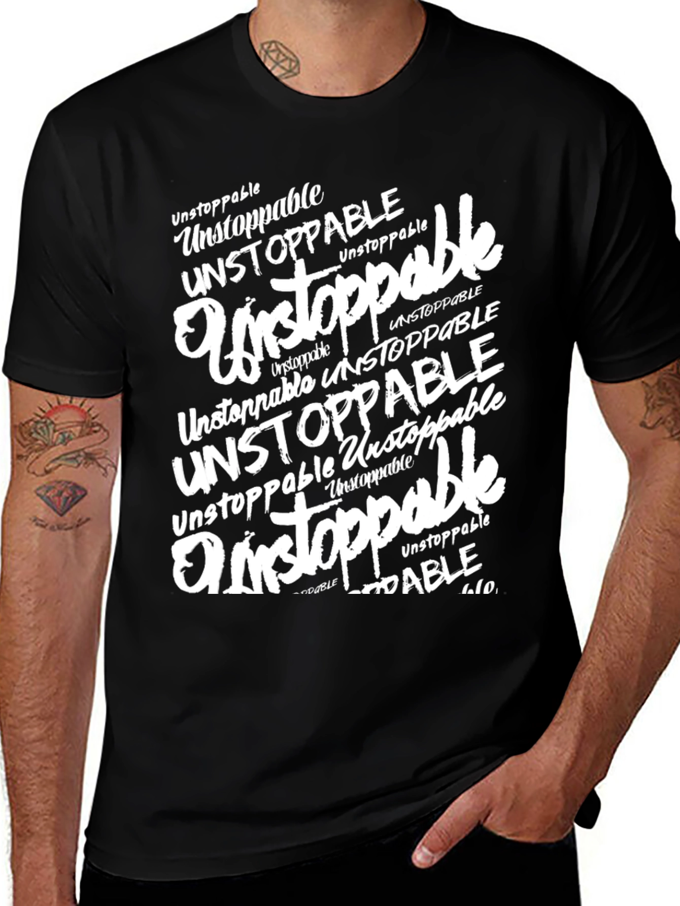 Unstoppable Graphic Print Black T-Shirt