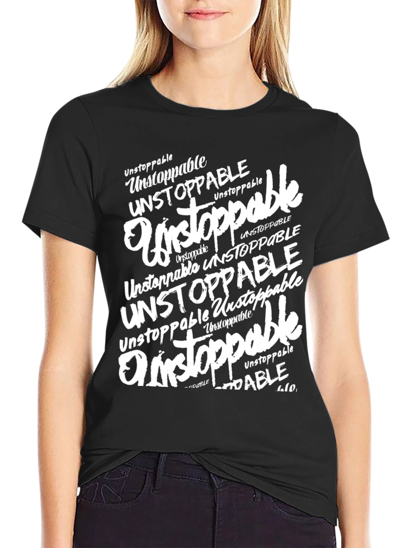 Unstoppable Graphic Print Black T-Shirt
