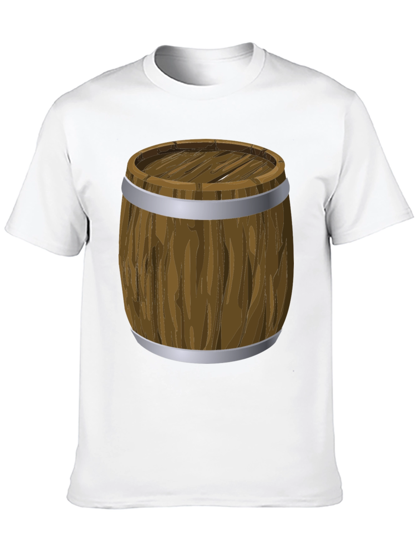 Cartoon Barrel Graphic Print Black T-Shirt