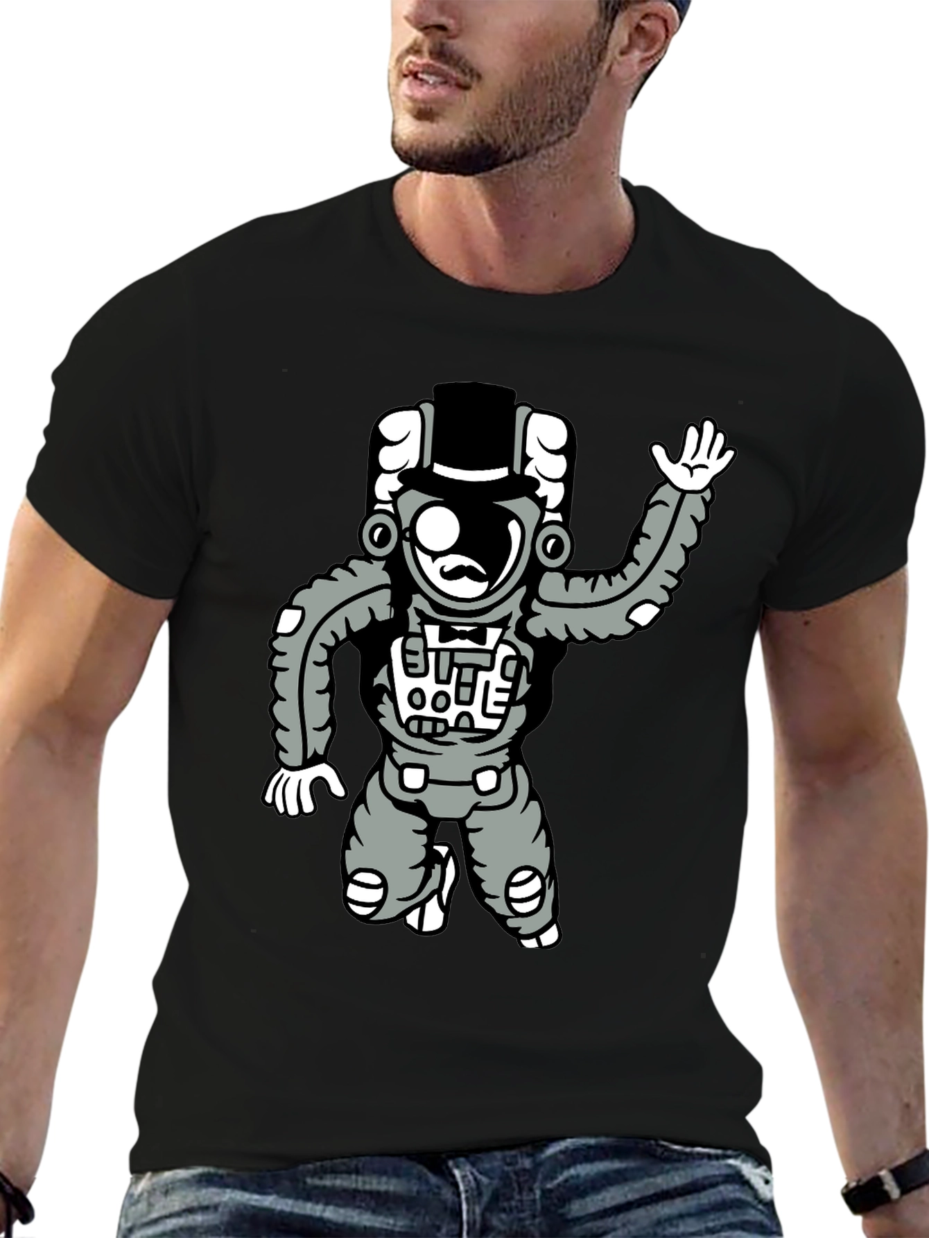 Astronaut Graphic Tee - Unique Cartoon Design