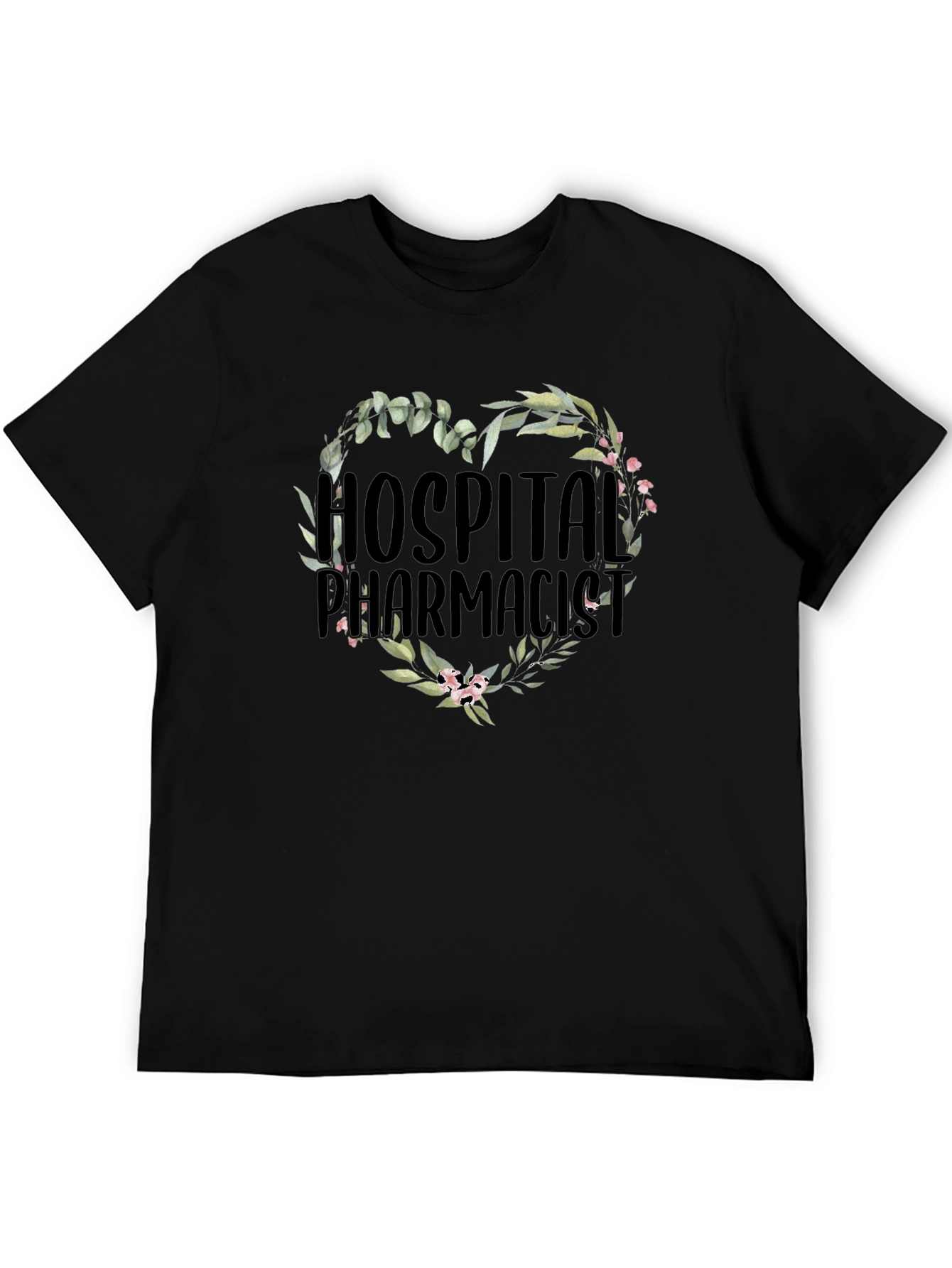 Hospital Pharmacist Floral Heart T-Shirt