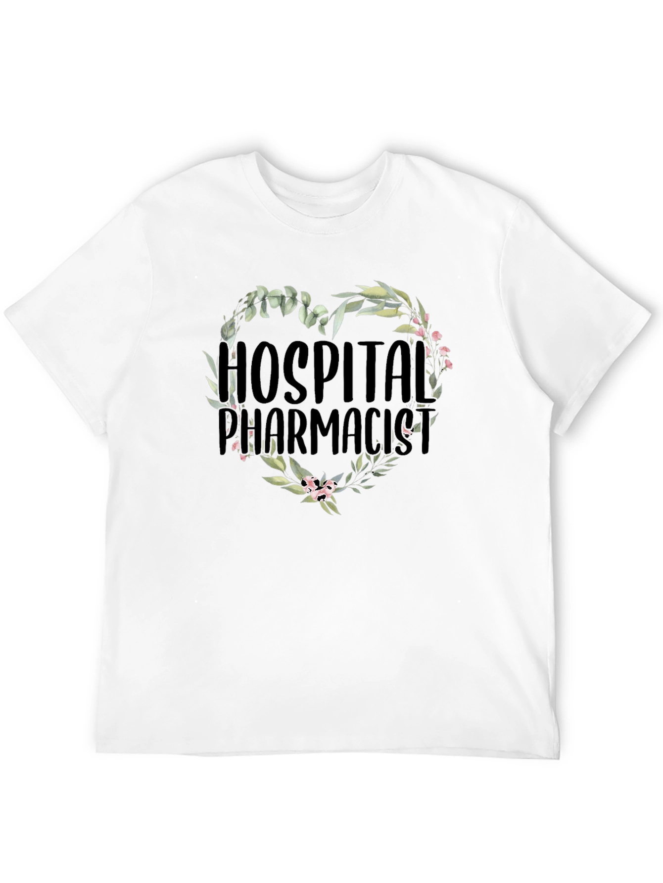 Hospital Pharmacist Floral Heart T-Shirt