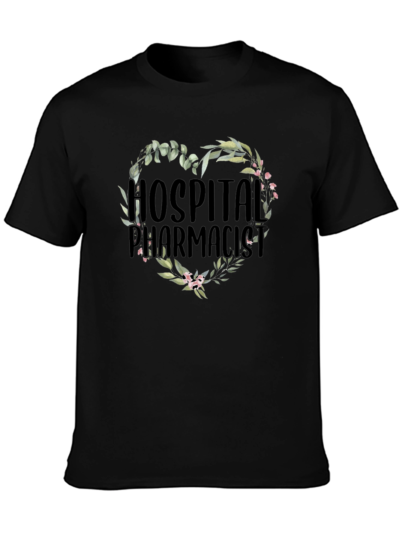 Hospital Pharmacist Floral Heart T-Shirt